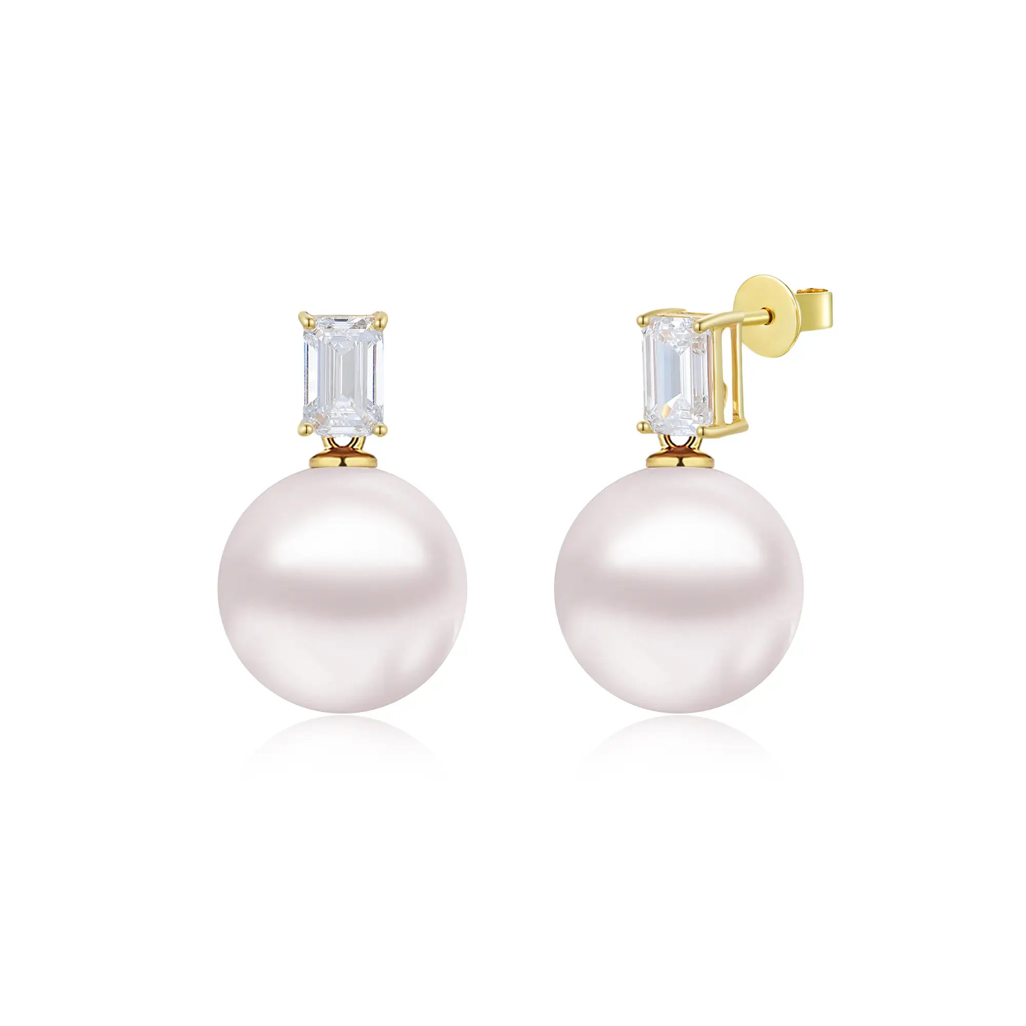 14k yellow gold Venus Lab Grown Diamond 10-11mm Pearl Convertible Drop Earrings