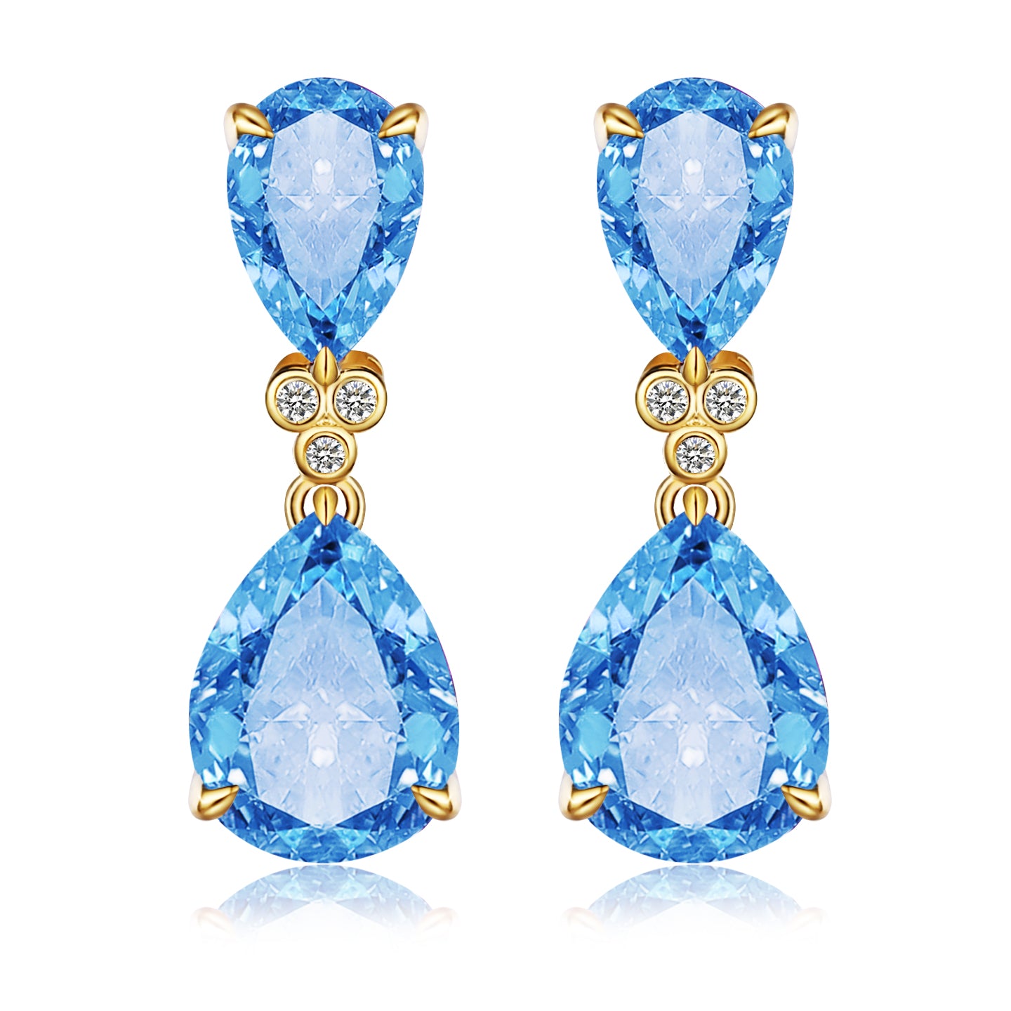 Divina Pear Topaz Diamond Drop Earrings