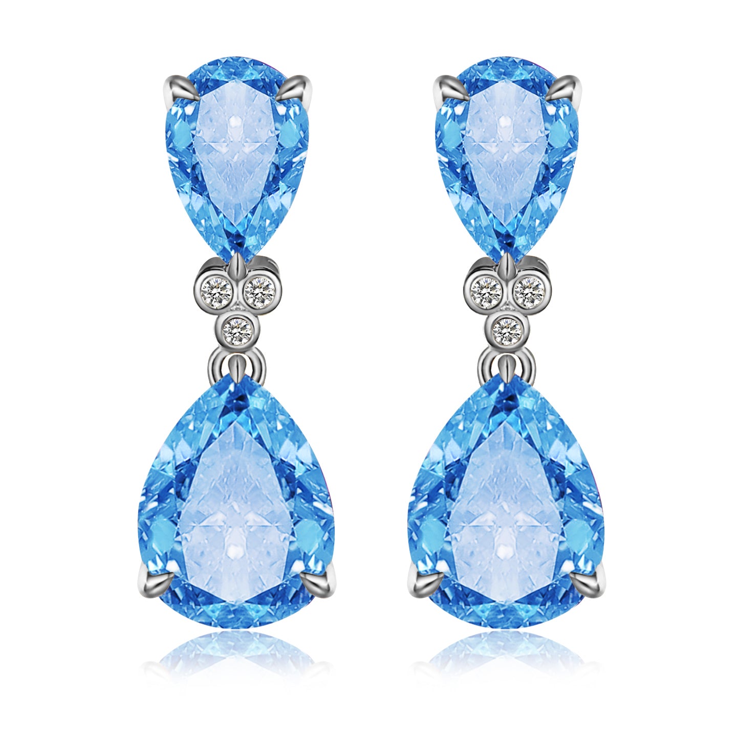 Divina Pear Topaz Diamond Drop Earrings