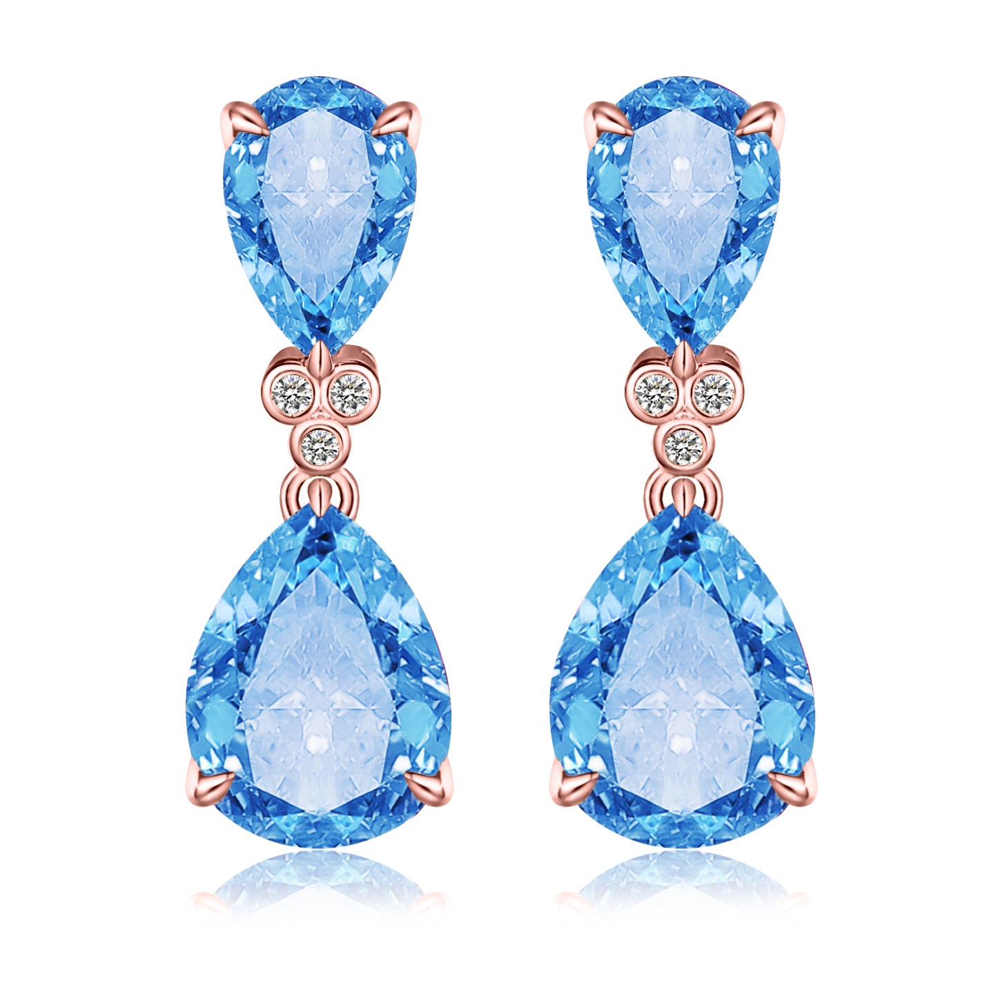 Divina Pear Topaz Diamond Drop Earrings