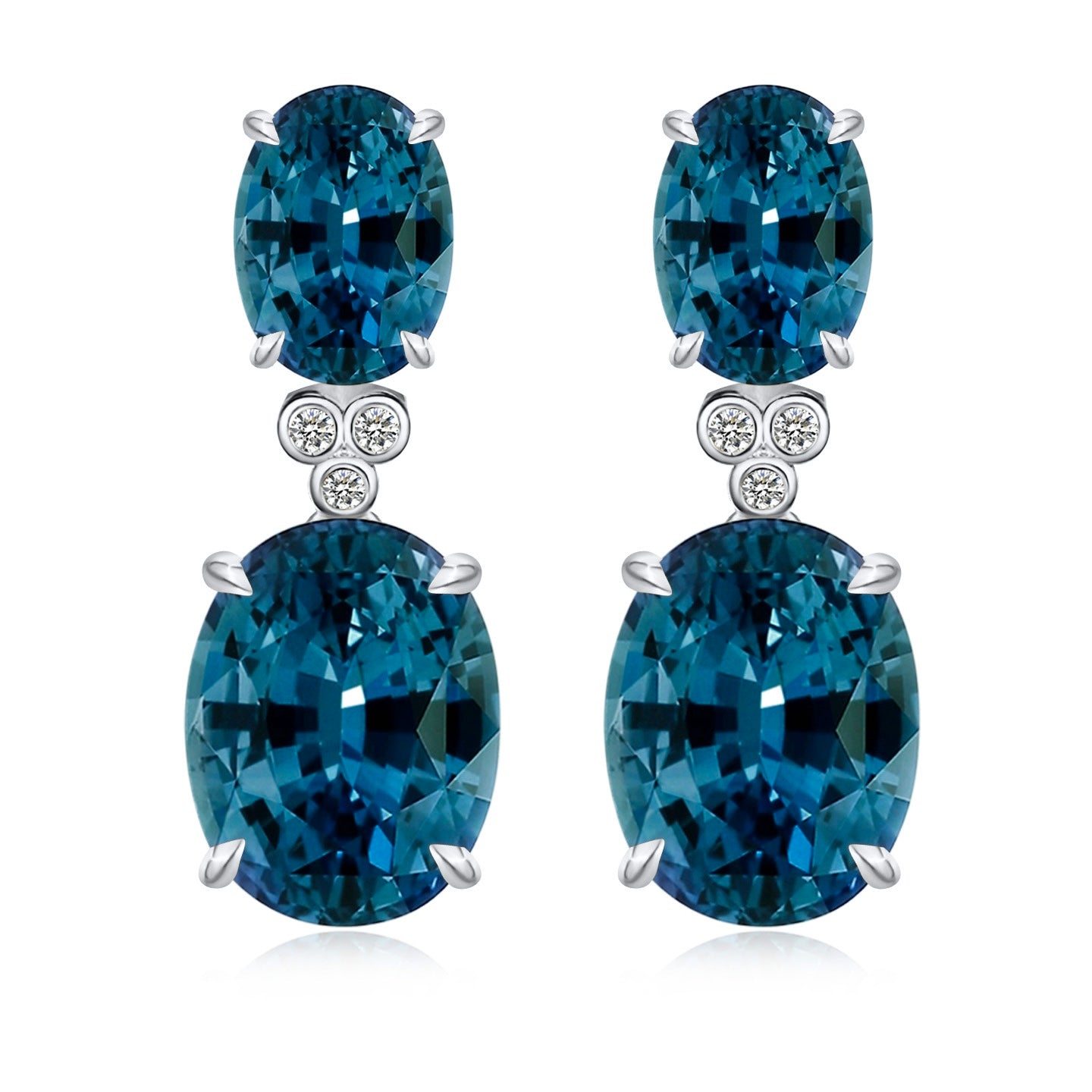 Divina Oval Topaz Diamond Drop Earrings