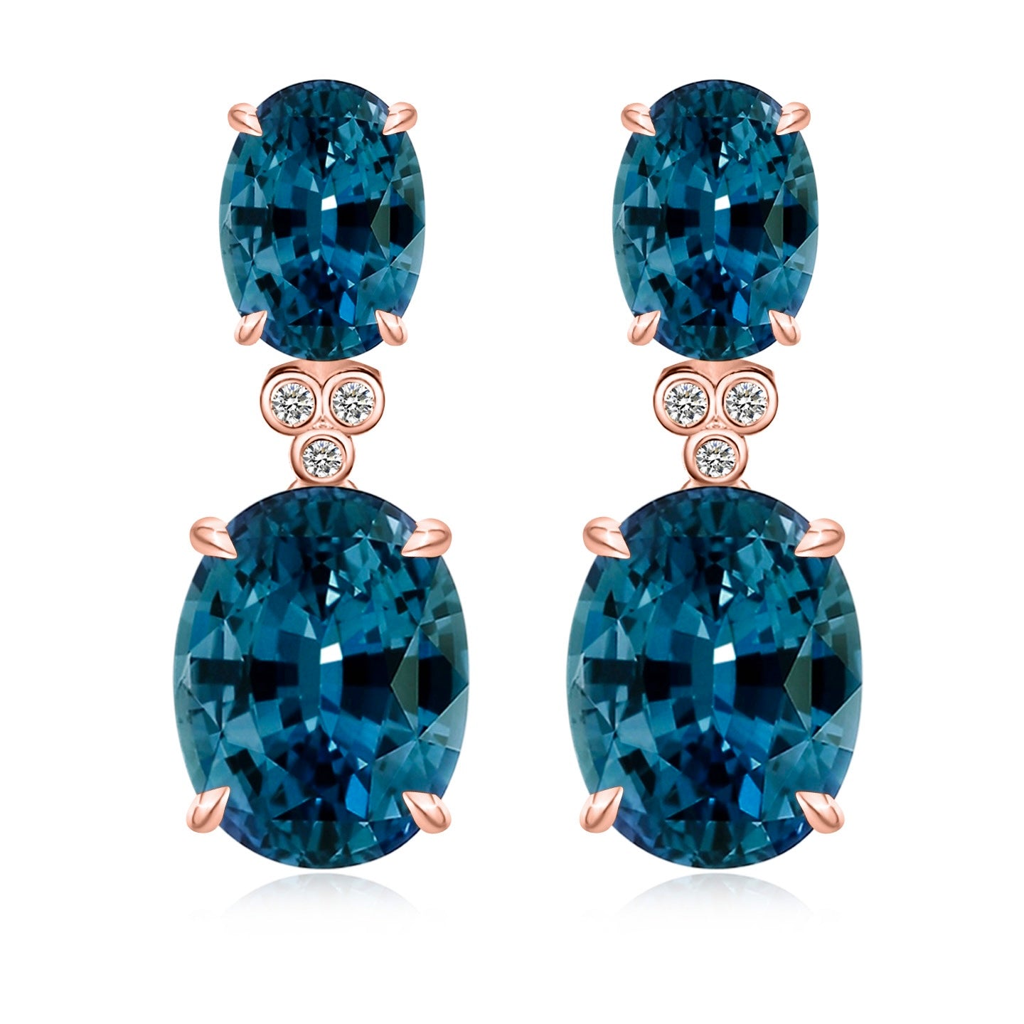 Divina Oval Topaz Diamond Drop Earrings