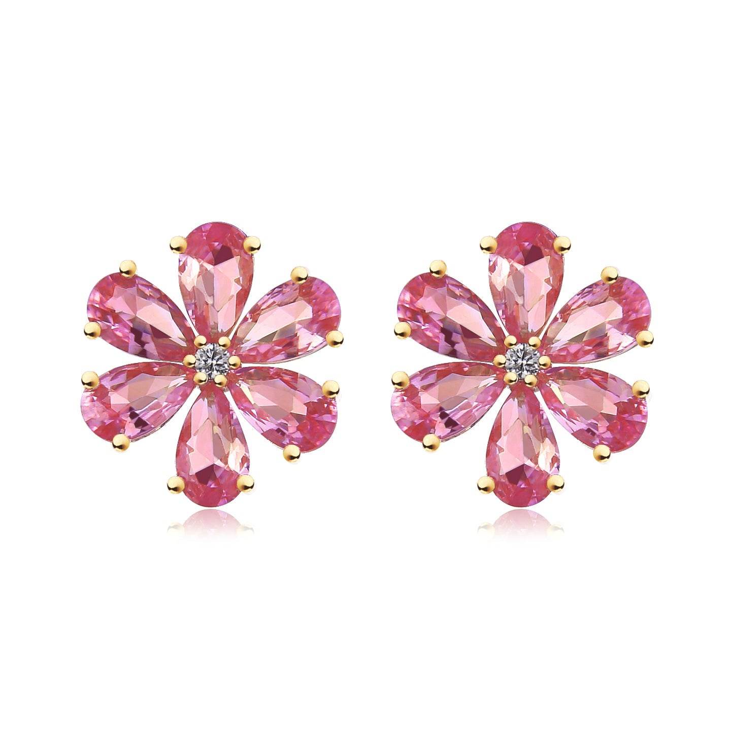 Flora Blossom Pink Tourmaline Diamond Pearl Convertible Drop Earrings