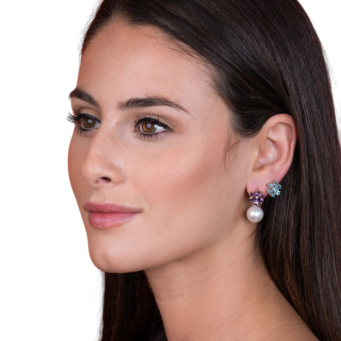 Flora Blossom Topaz Diamond Earrings