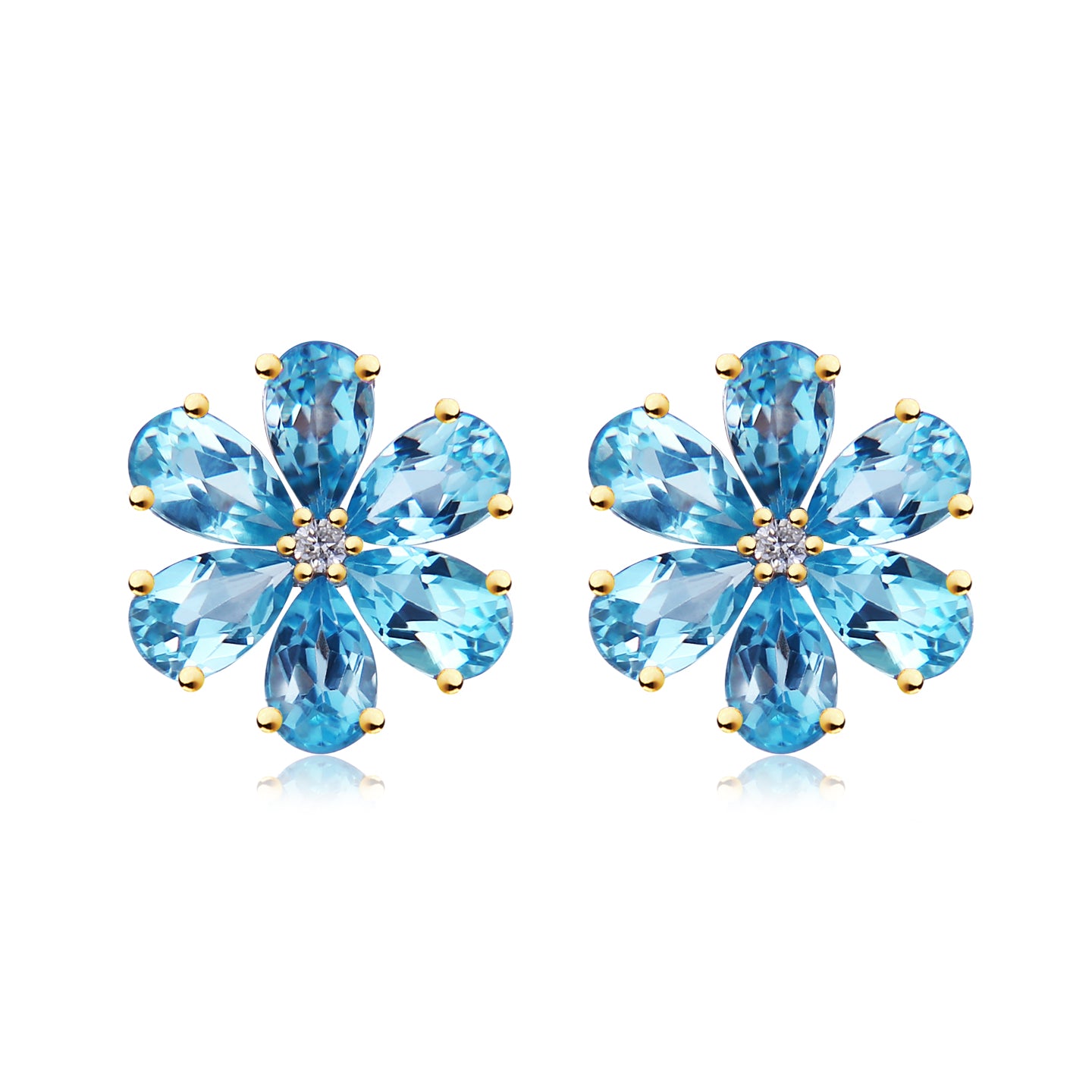 Flora Blossom Topaz Diamond Earrings