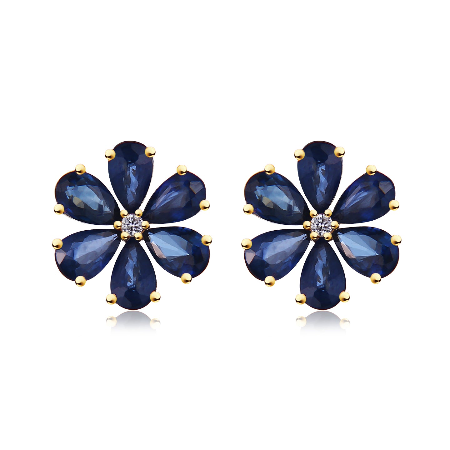 Flora Blossom Sapphire Diamond Pearl Convertible Drop Earrings