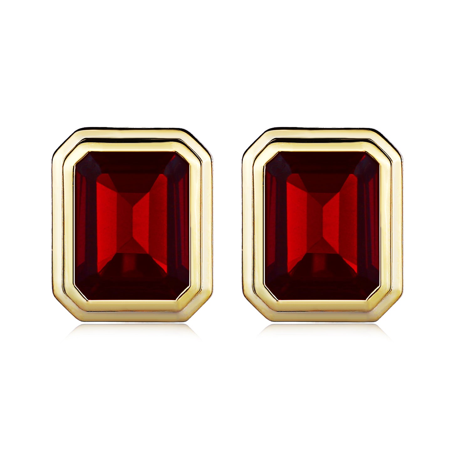 Bella Emerald-Cut Garnet Pearl Convertible Drop Earrings