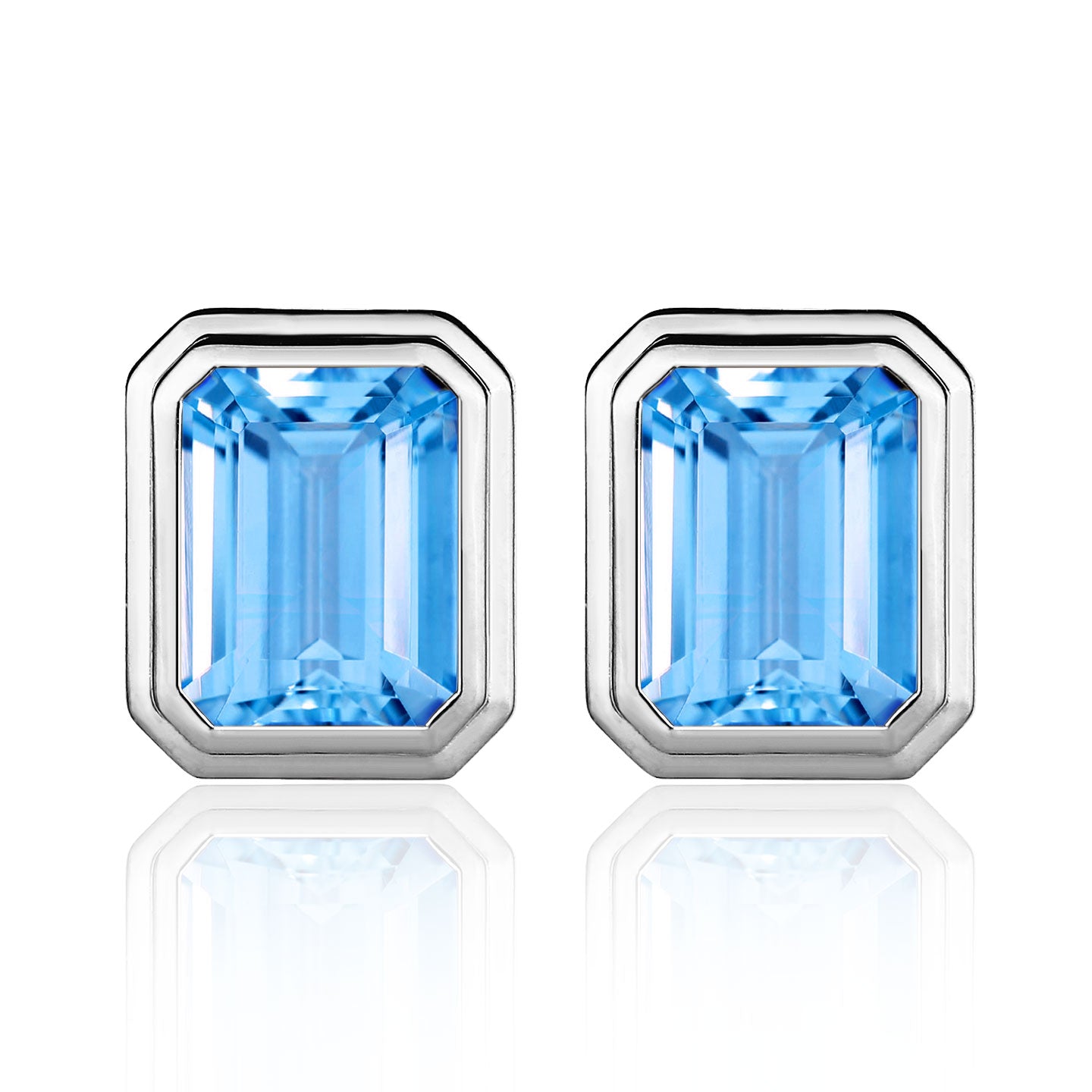 Bella Emerald-Cut Topaz Earrings
