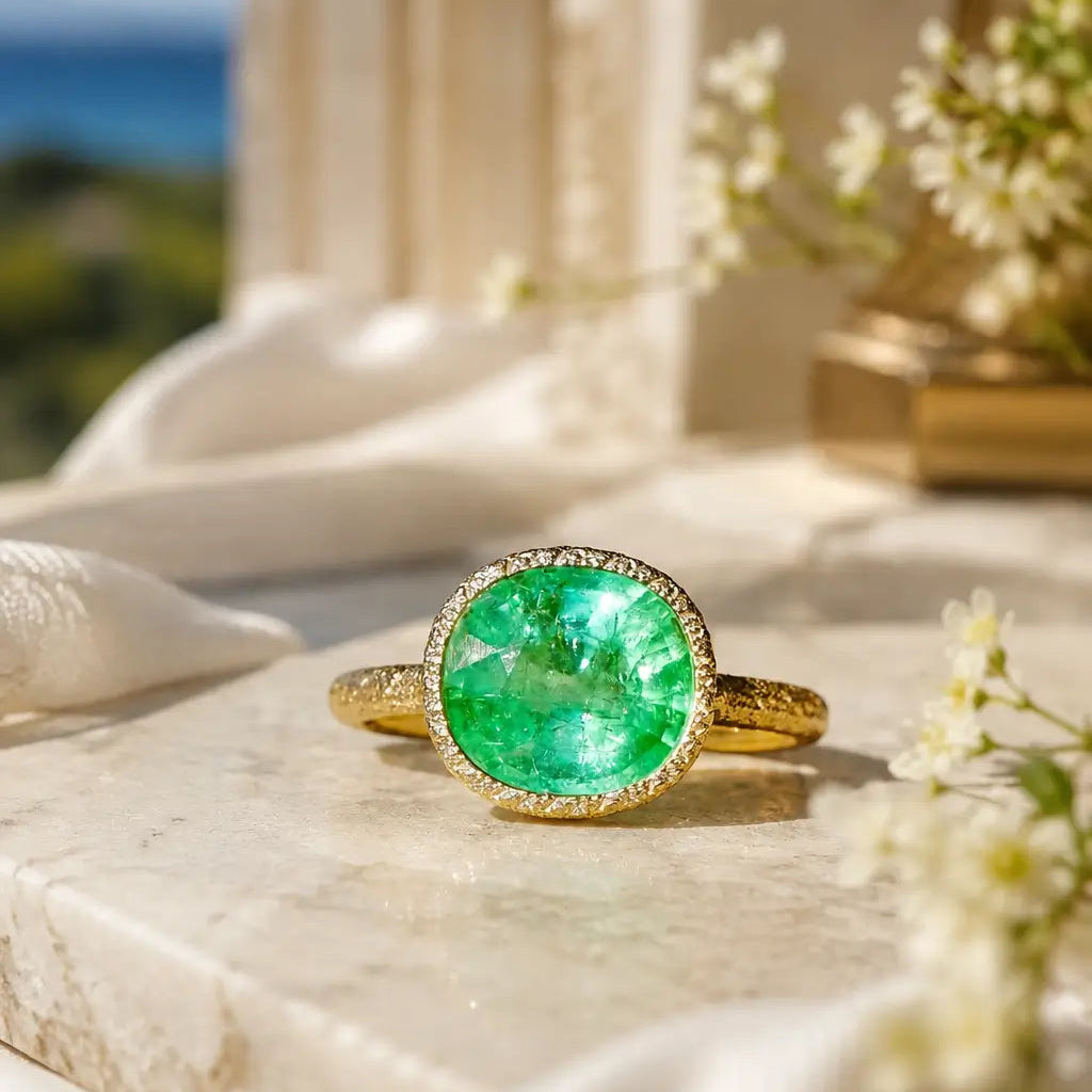 (SOLD) Aria Arch 2.95ct Natural Green Tourmaline Ring (One-of-a-Kind)