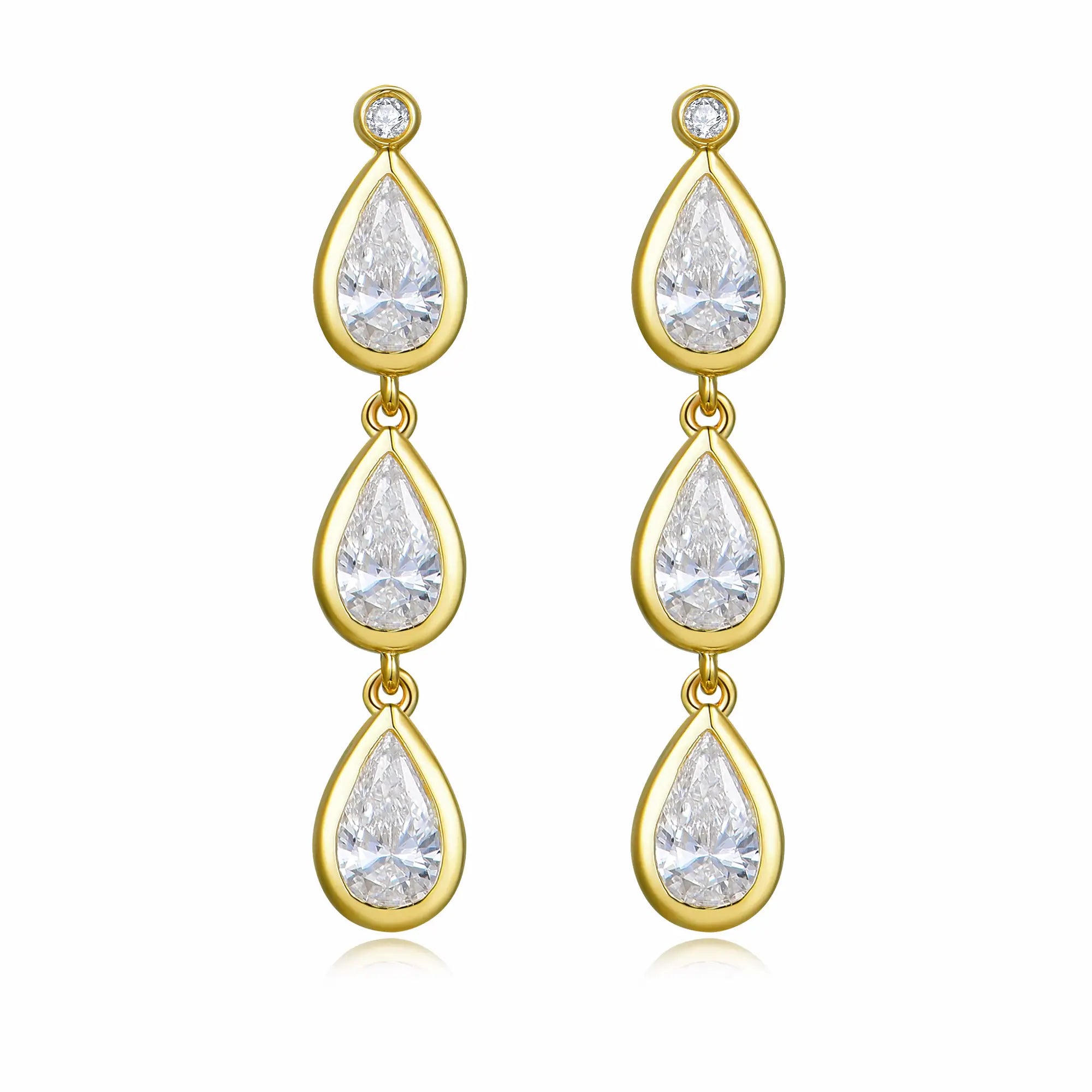 Venus Tears Lab Grown Diamond drop Earrings 14k yellow gold
