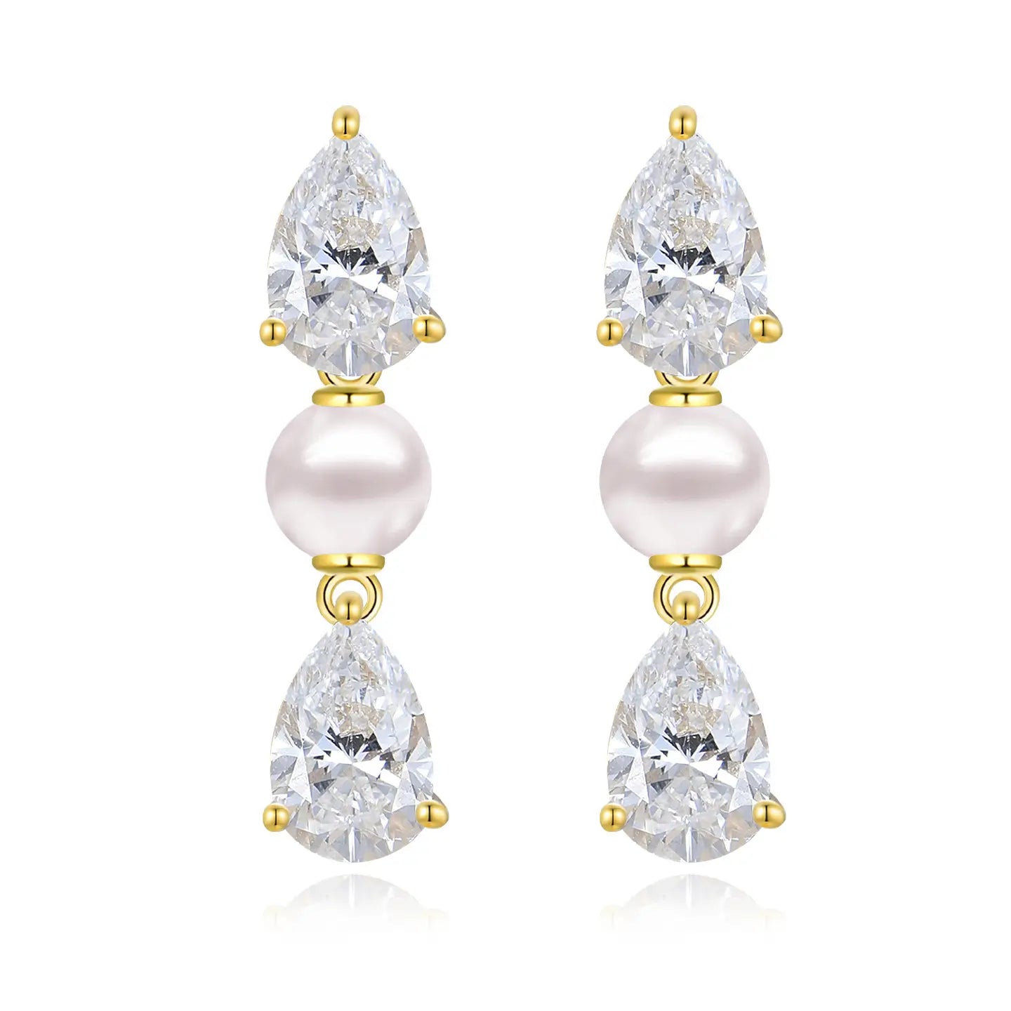 Venus Tears Lab Grown Diamond Duo Pearl Drop Earrings