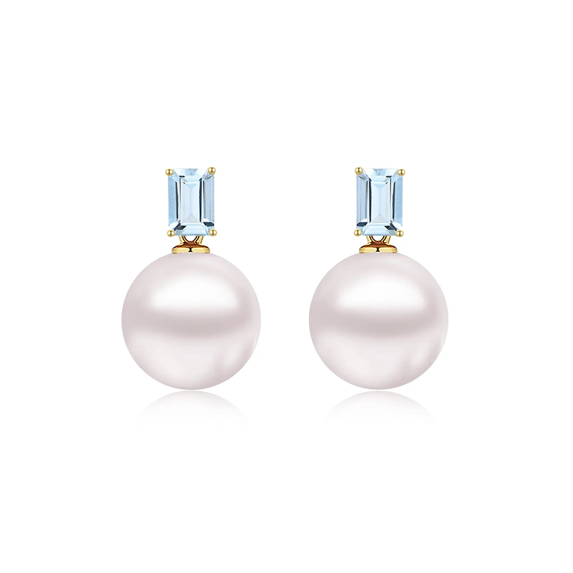 Venus Aquamarine Pearl Convertible Drop Earrings