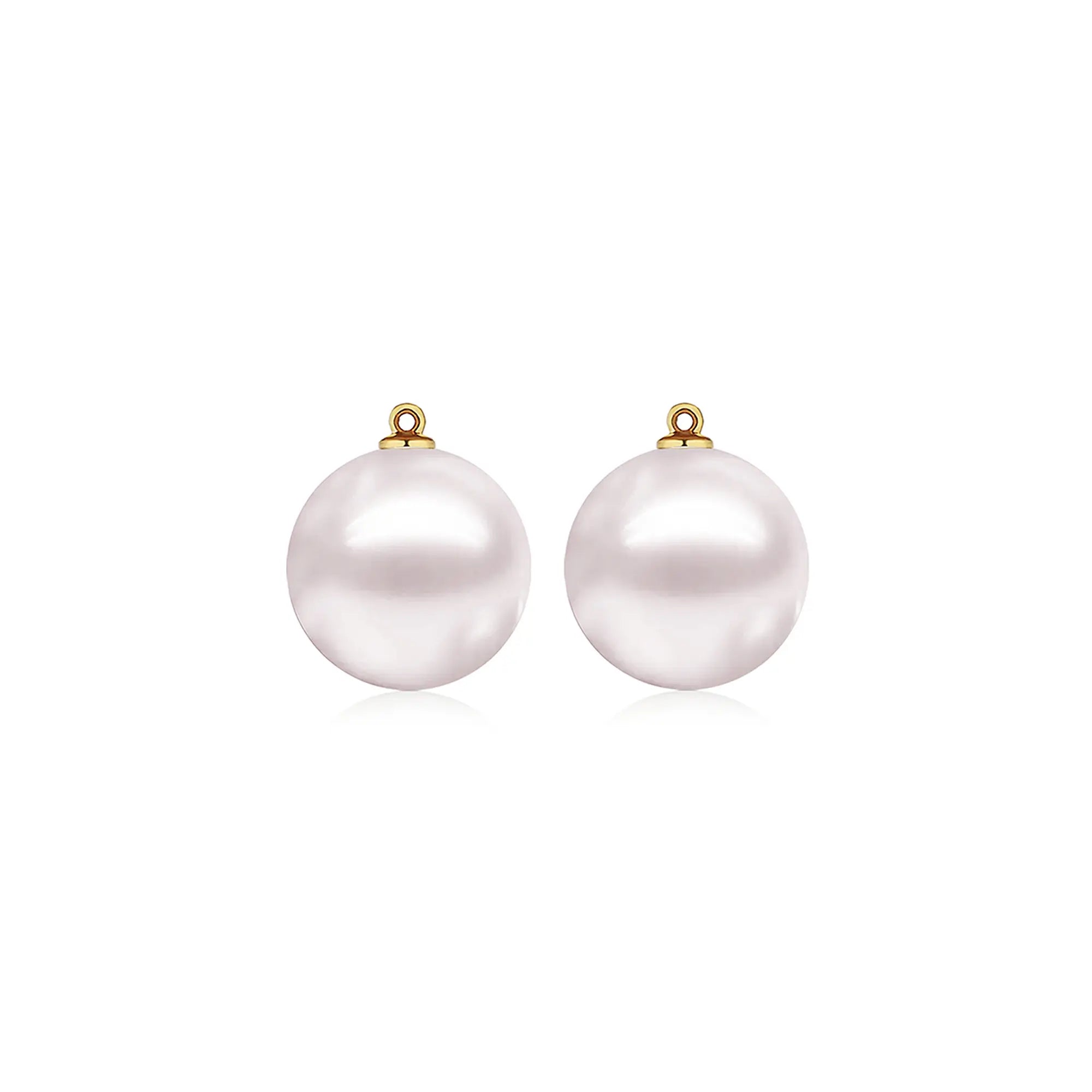 Small Hoop 12-13mm Round Pearl Enhancers 14k yellow gold