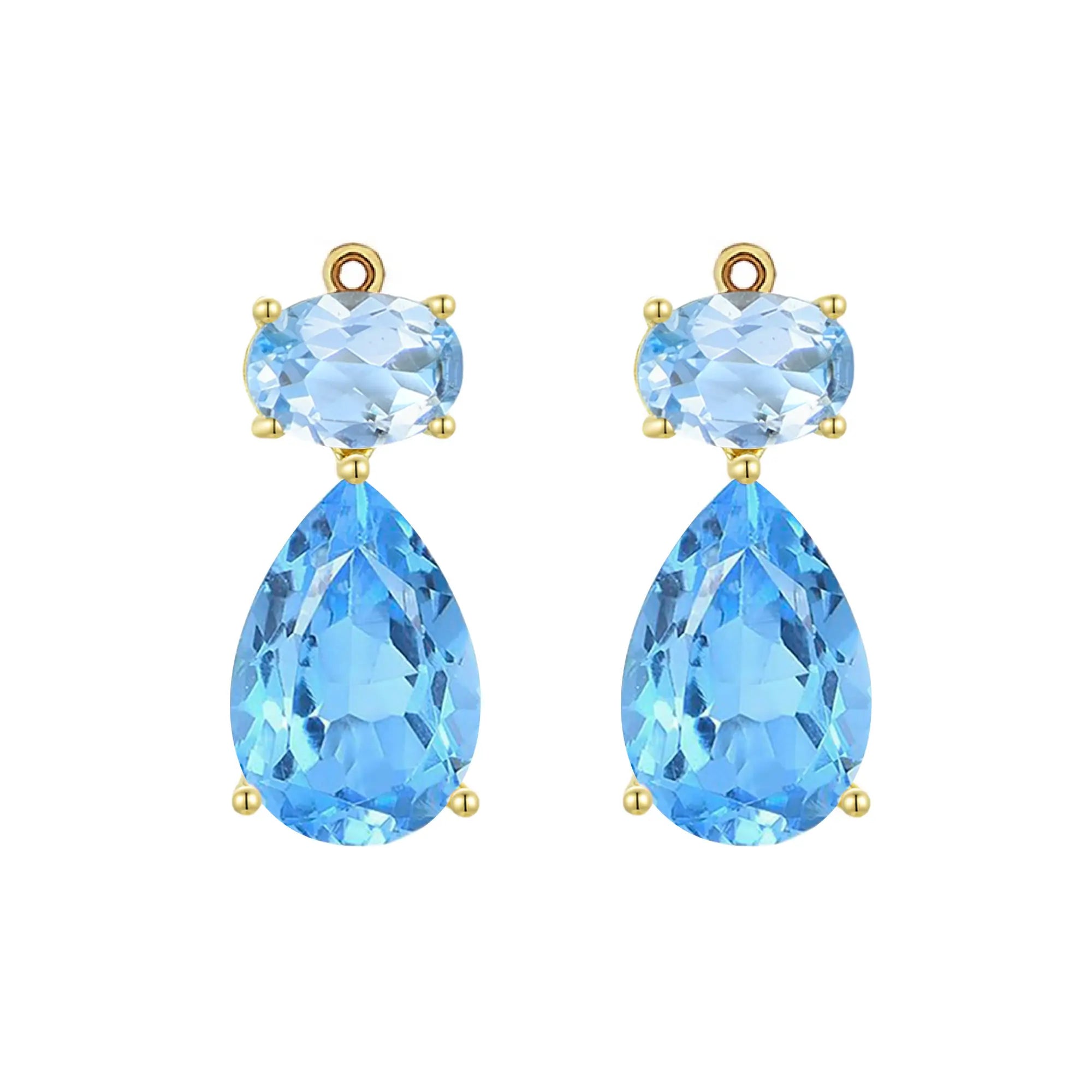 kai fine jewelry Gemfusion natural Aquamarine and Swiss Blue Topaz Enhancers in 14k yellow gold
