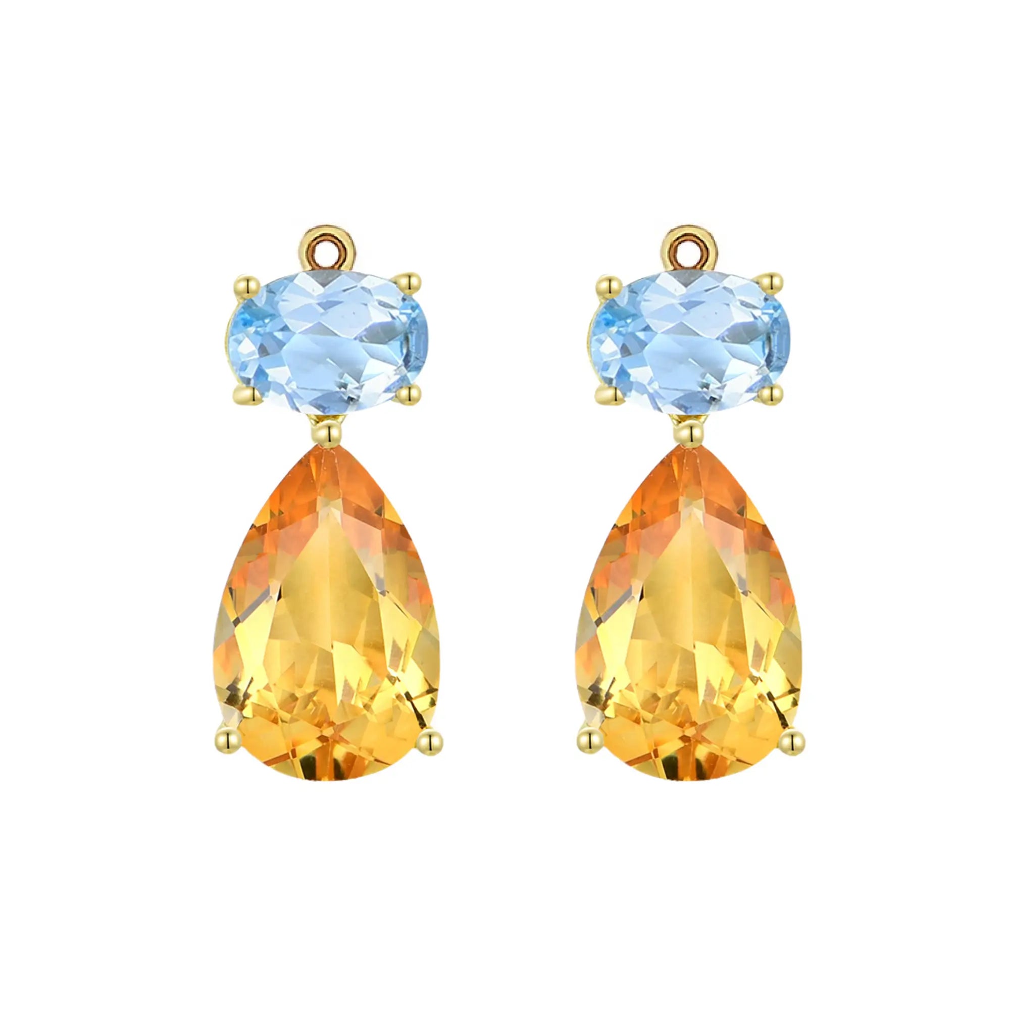 kai fine jewelry Gemfusion natural Aquamarine and Citrine Enhancers in 14k yellow gold