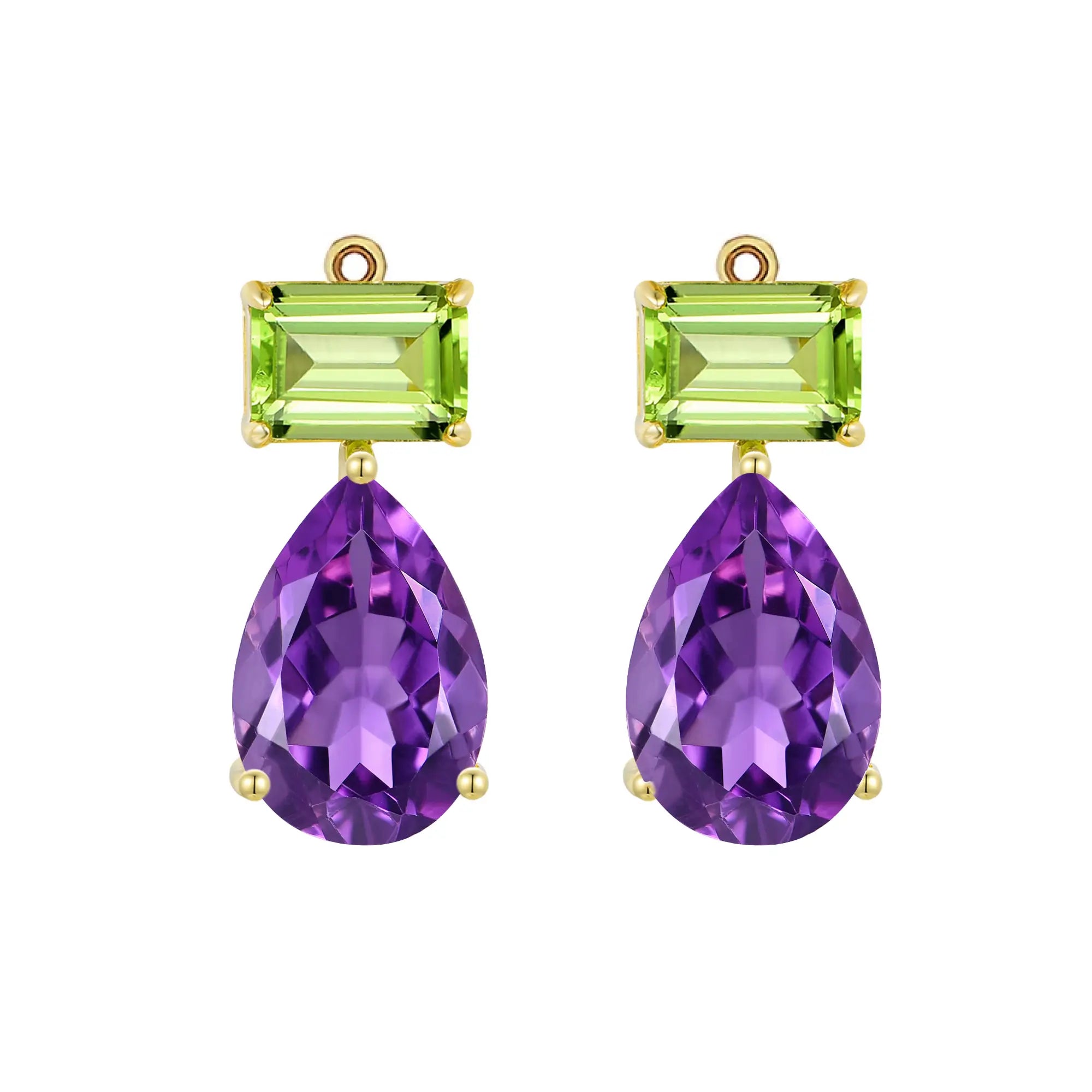 Kai fine jewelry Gemfusion natural Peridot and Amethyst Enhancers in 14k yellow gold
