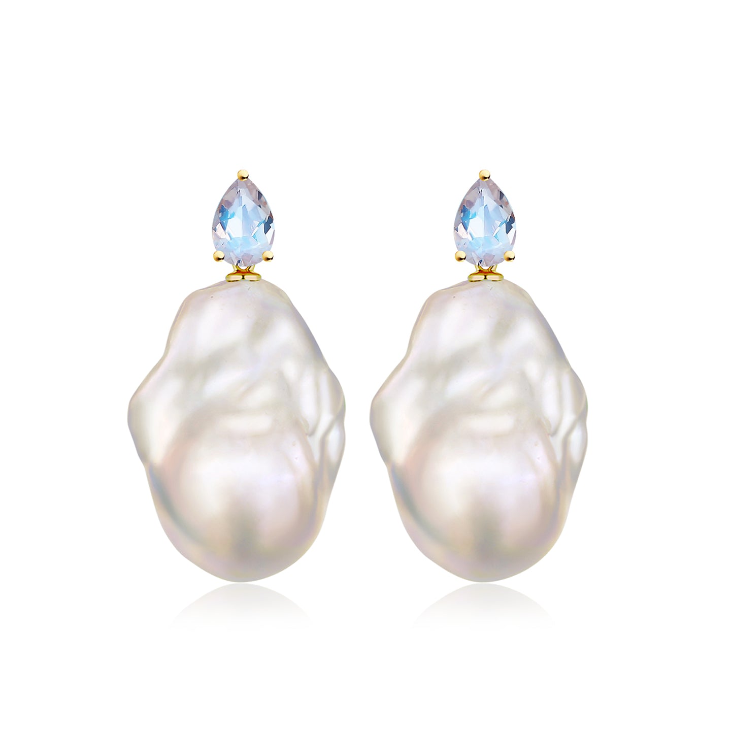 Venus Tears Moonstone Baroque Pearl Convertible Drop Earrings