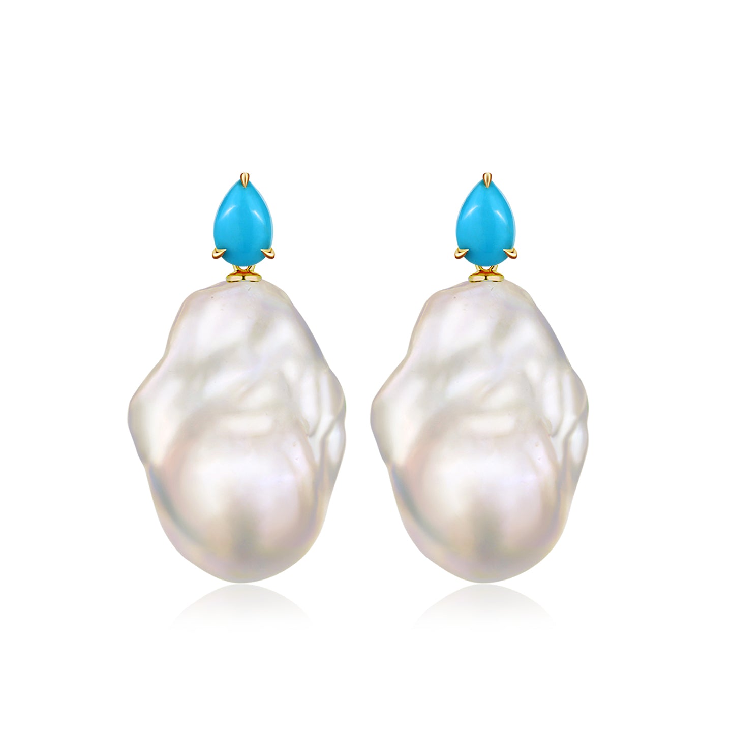 Venus Tears Turquoise Baroque Pearl Convertible Drop Earrings