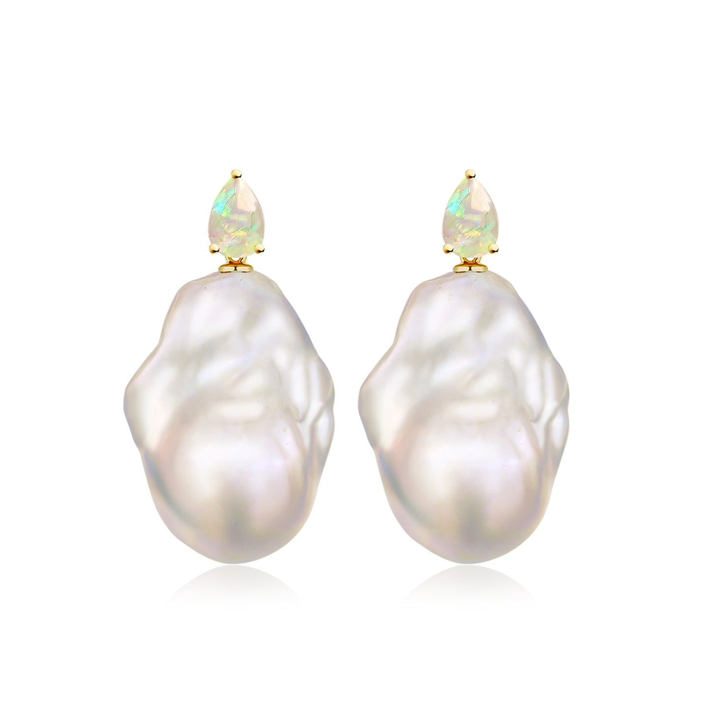 Venus Tears Opal Baroque Pearl Convertible Drop Earrings