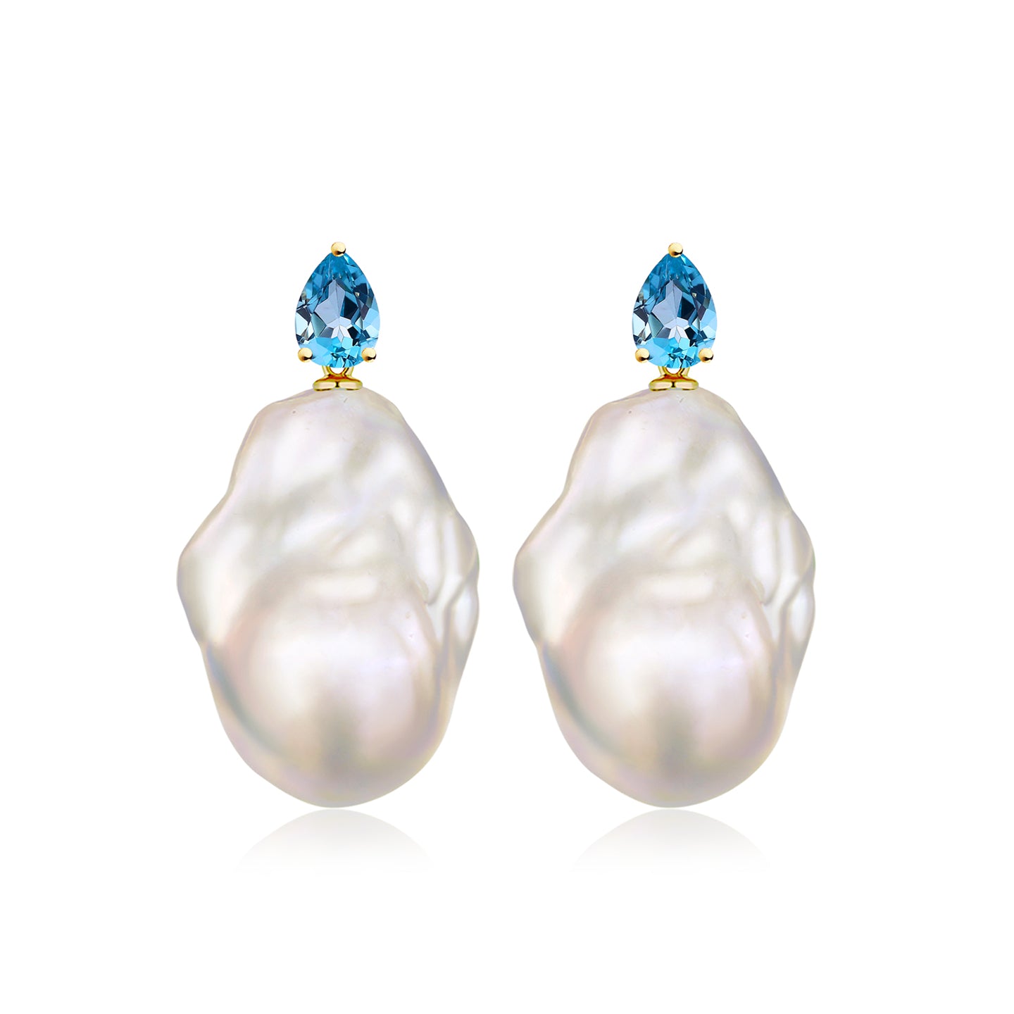 Venus Tears Topaz Baroque Pearl Convertible Drop Earrings