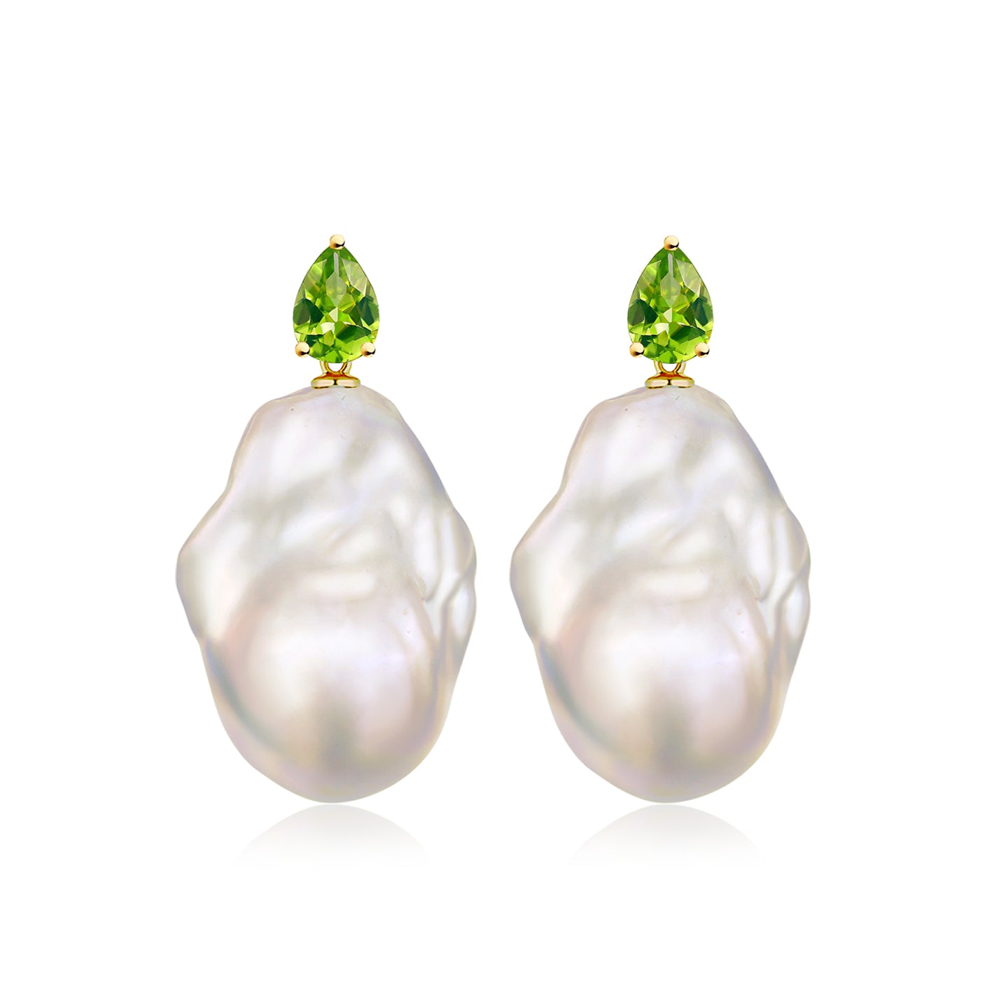 Venus Tears Peridot Baroque Pearl Convertible Drop Earrings