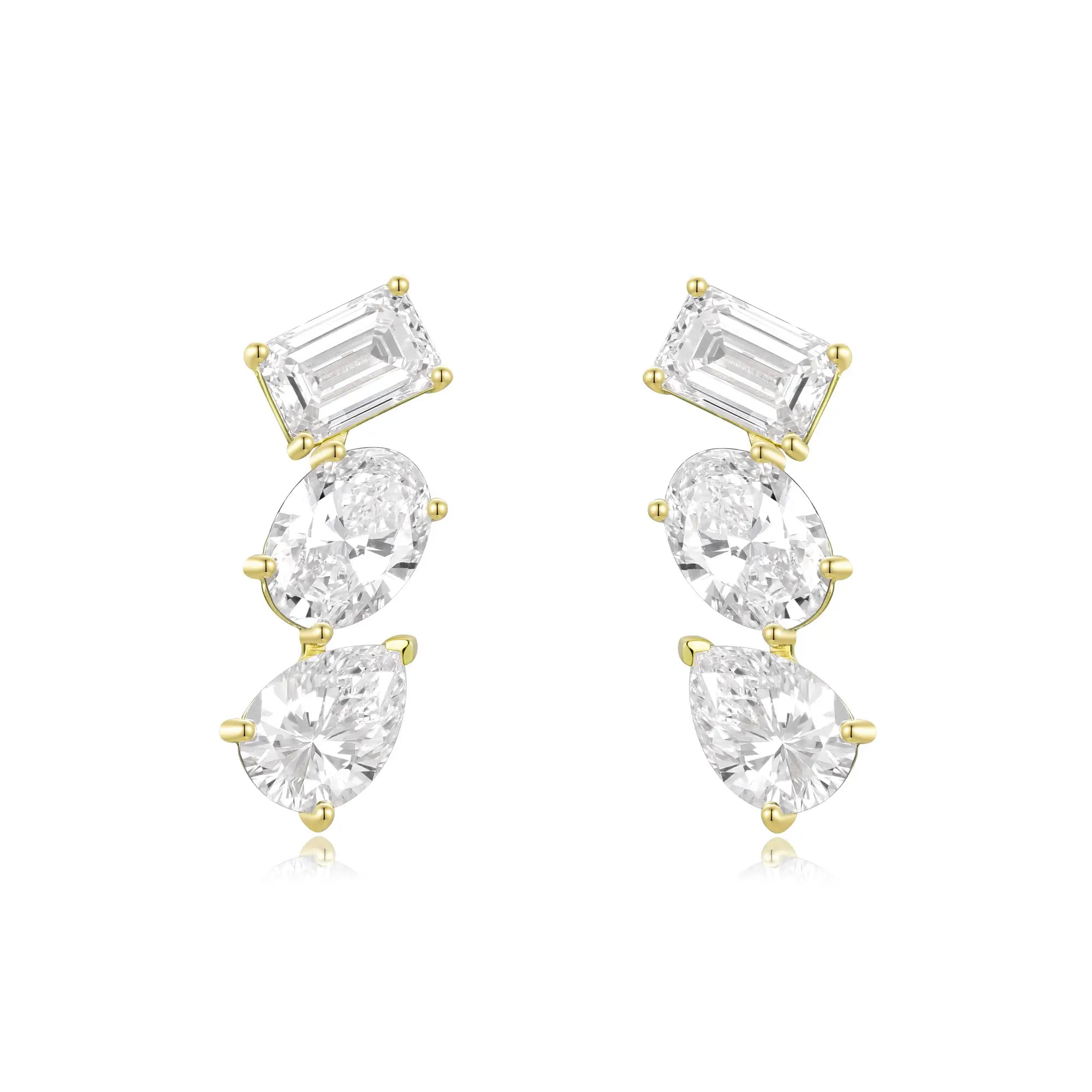 4.20ct Lab Grown Diamond Drop Earrings in 14k solid gold