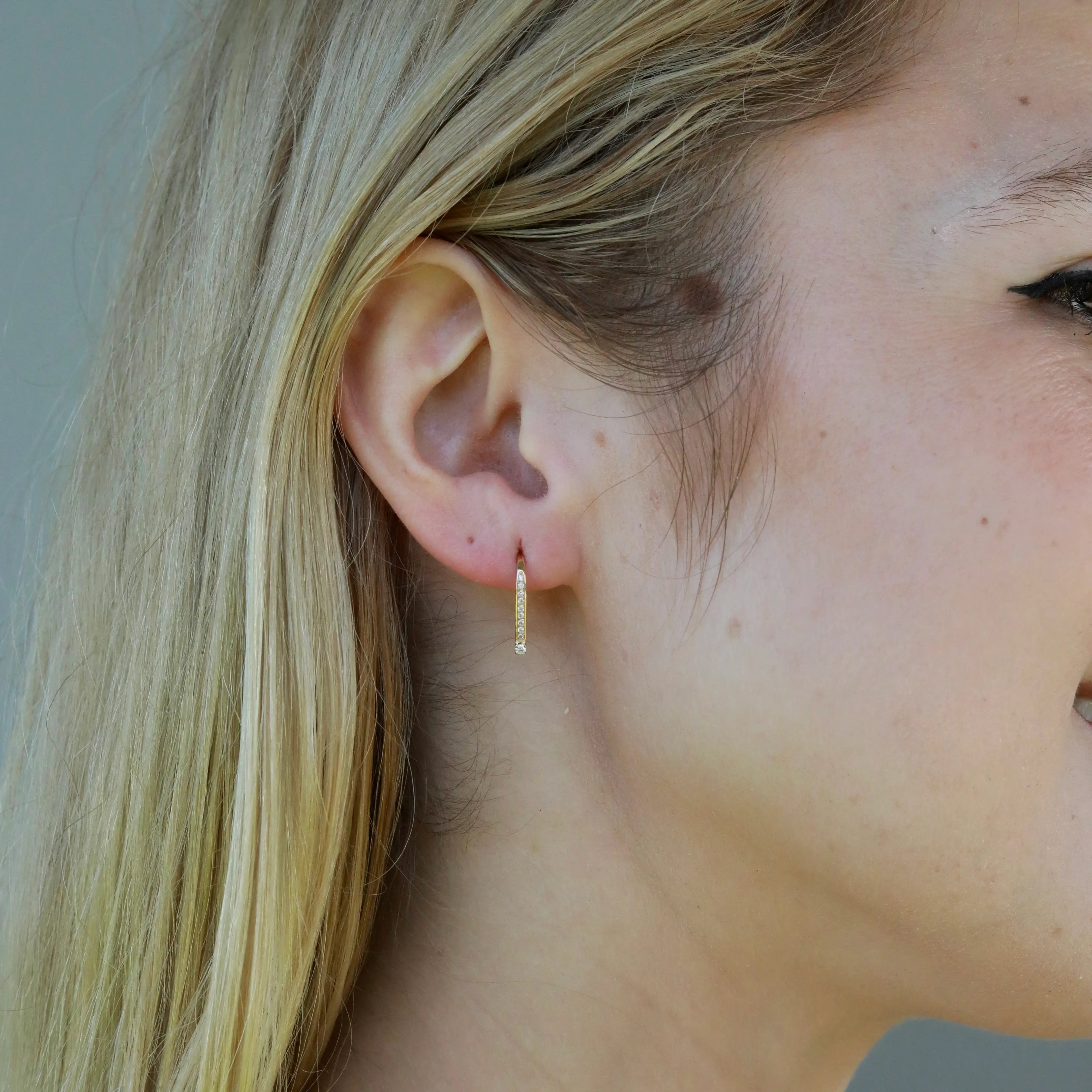 Natural Diamond Convertible Hook Earrings 14k Yellow Gold