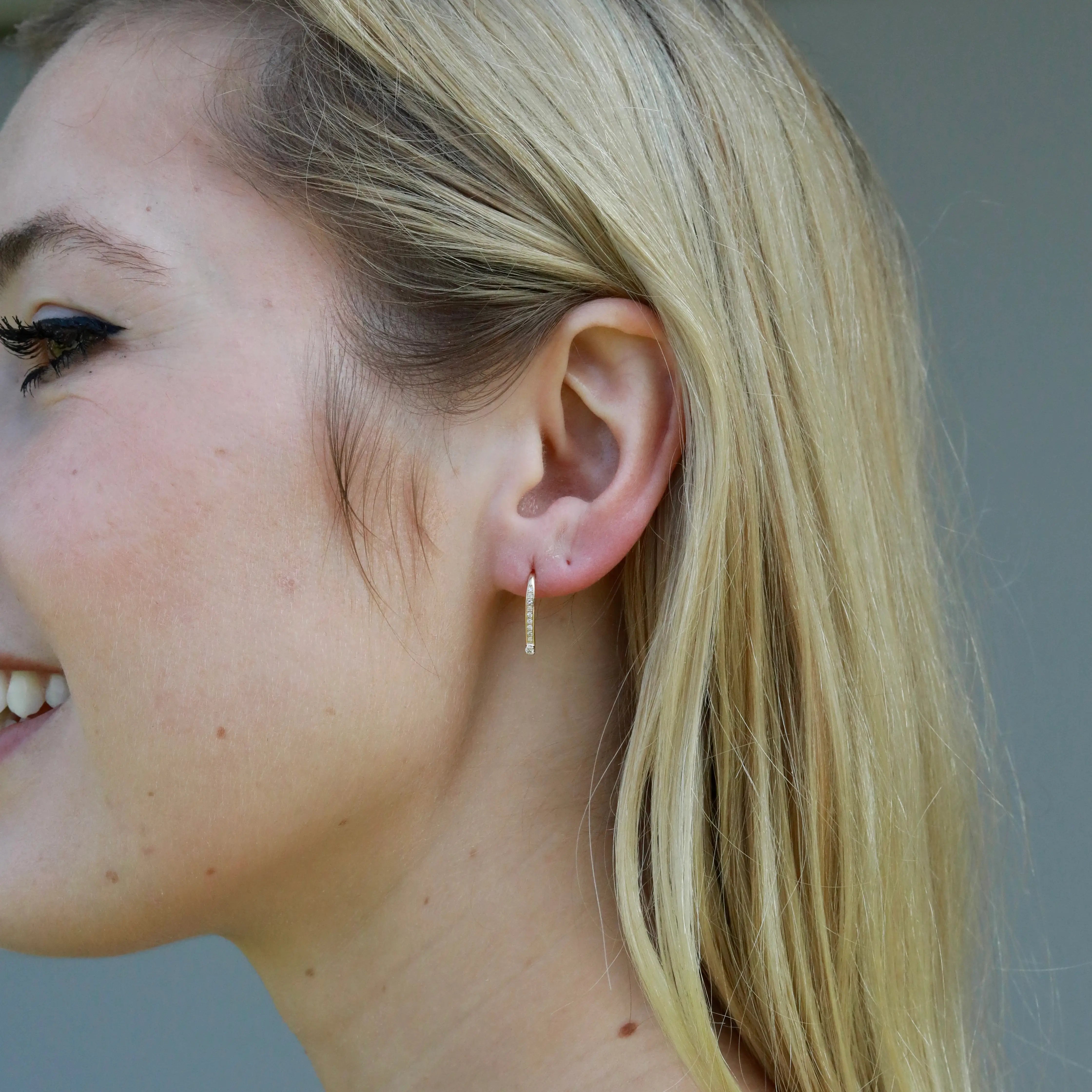 Natural Diamond Convertible Hook Earrings 14k Yellow Gold