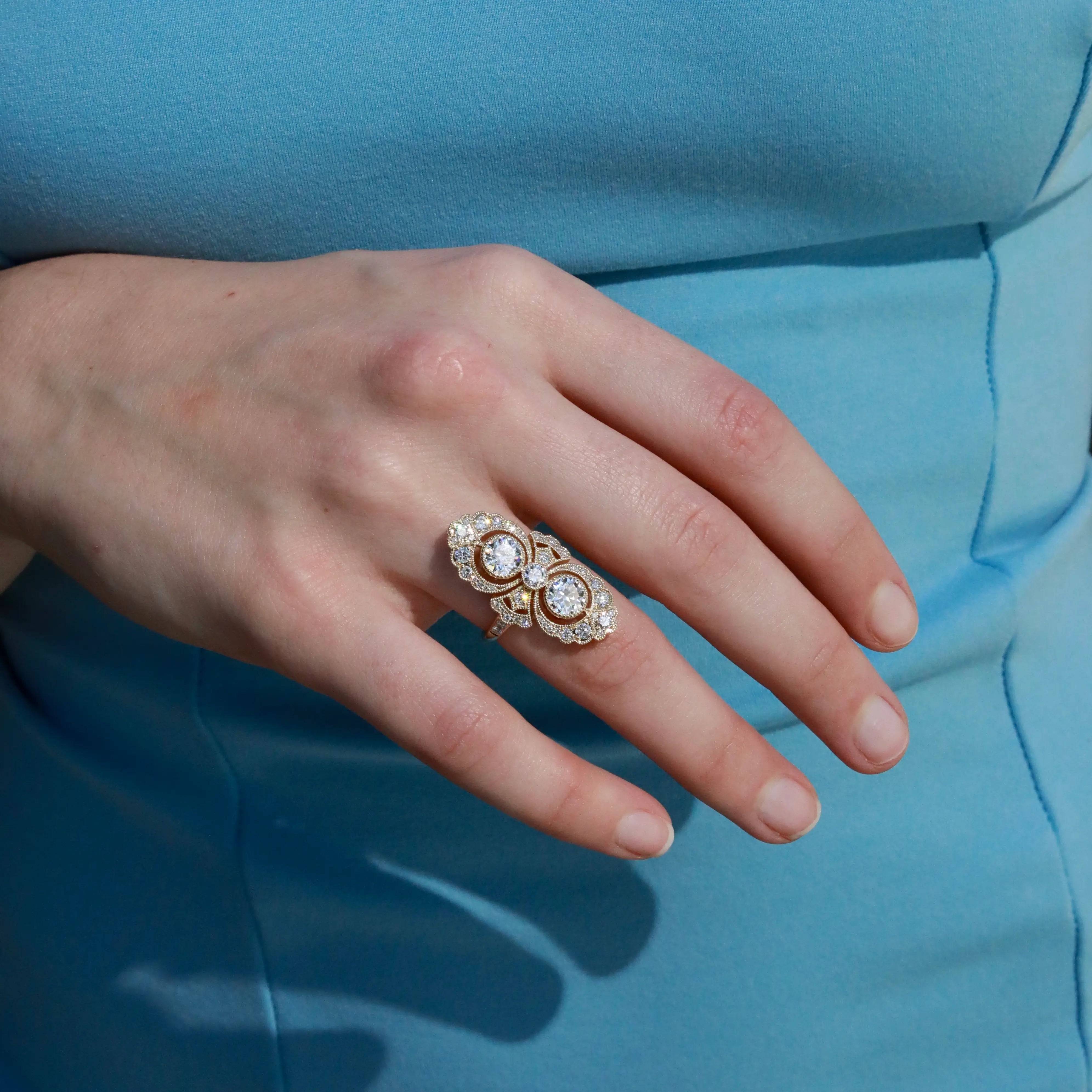 Kai Heirloom Revival Double Halo 3.06ct Lab Diamond Ring in 14k yellow gold