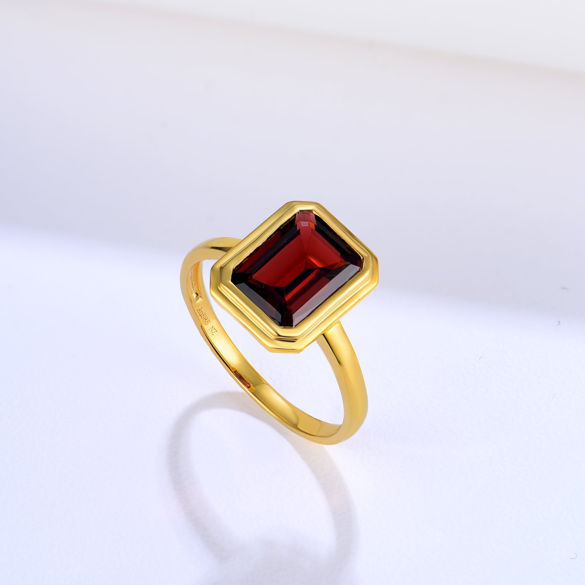Bella Emerald-Cut Garnet Ring