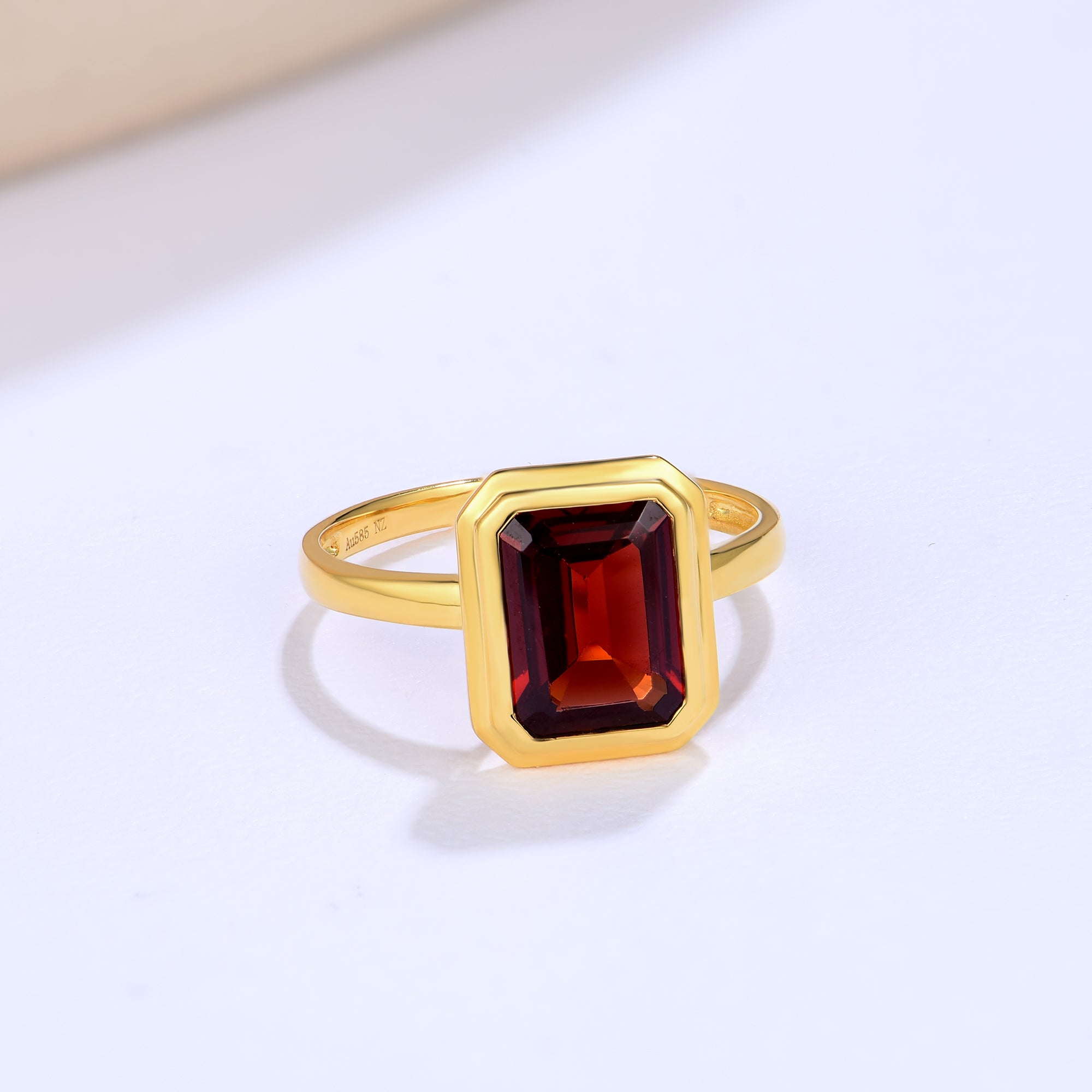 Bella Emerald-Cut Garnet Ring