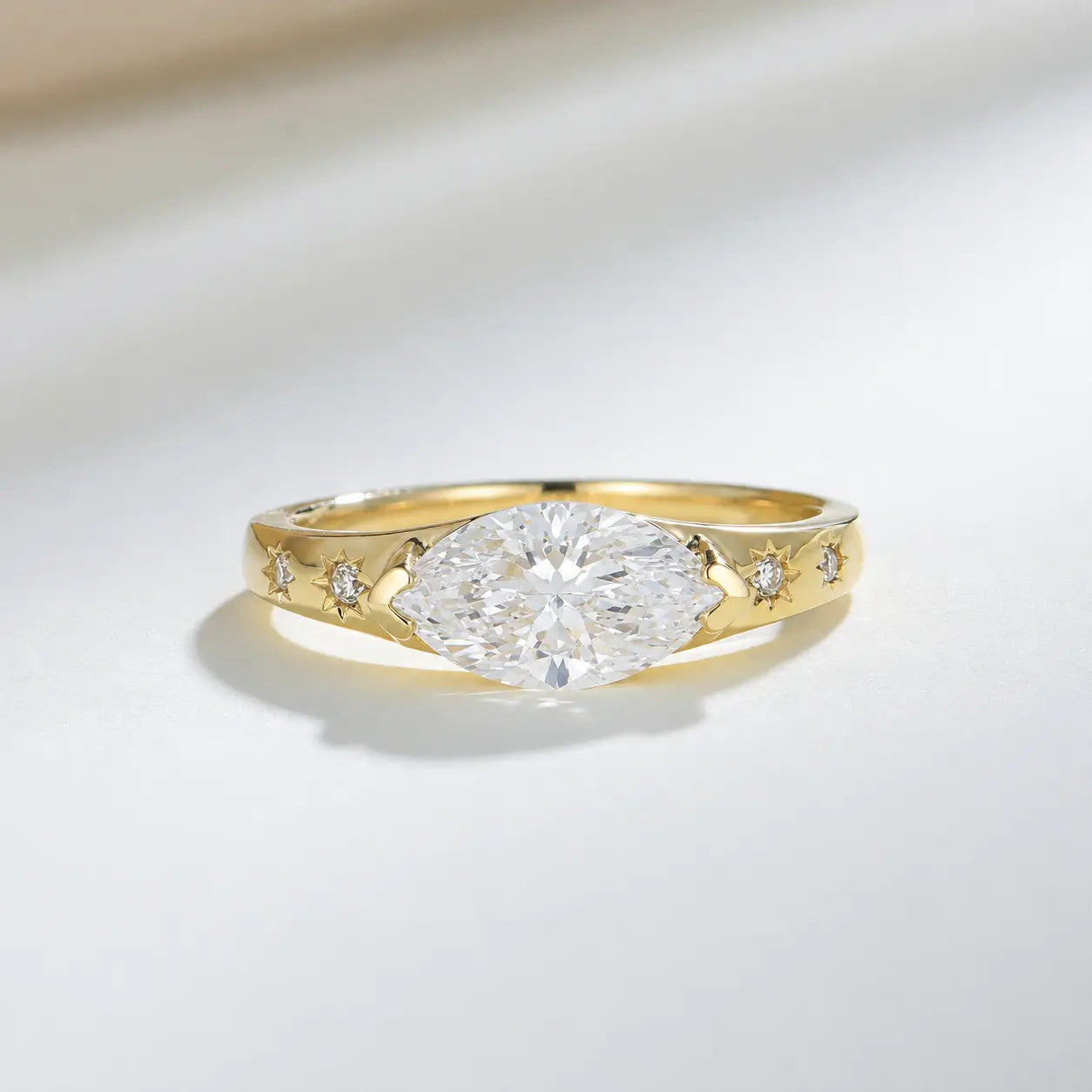 Vintage Starlight Marquise Lab Grown Diamond East-West Ring
