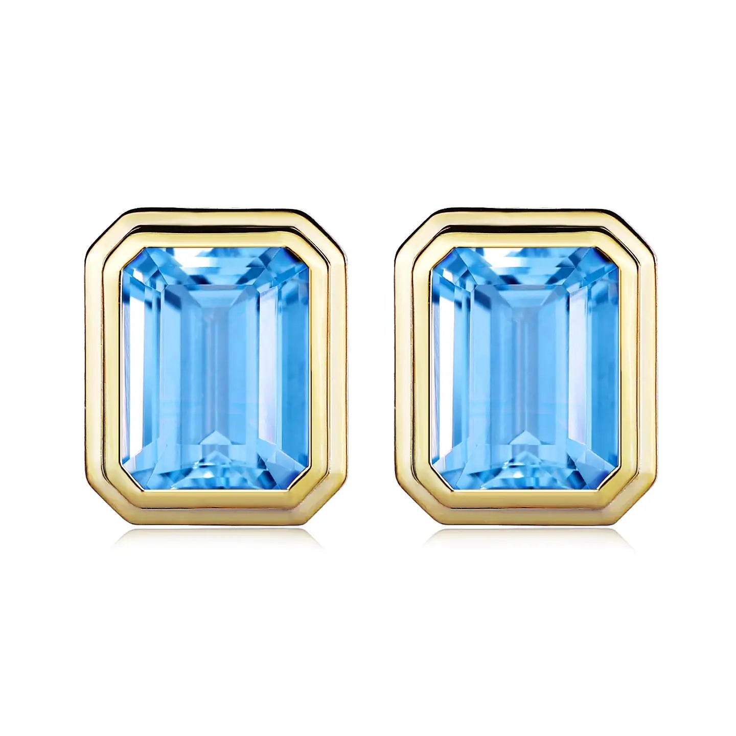 Bella Emerald-Cut Topaz Earrings