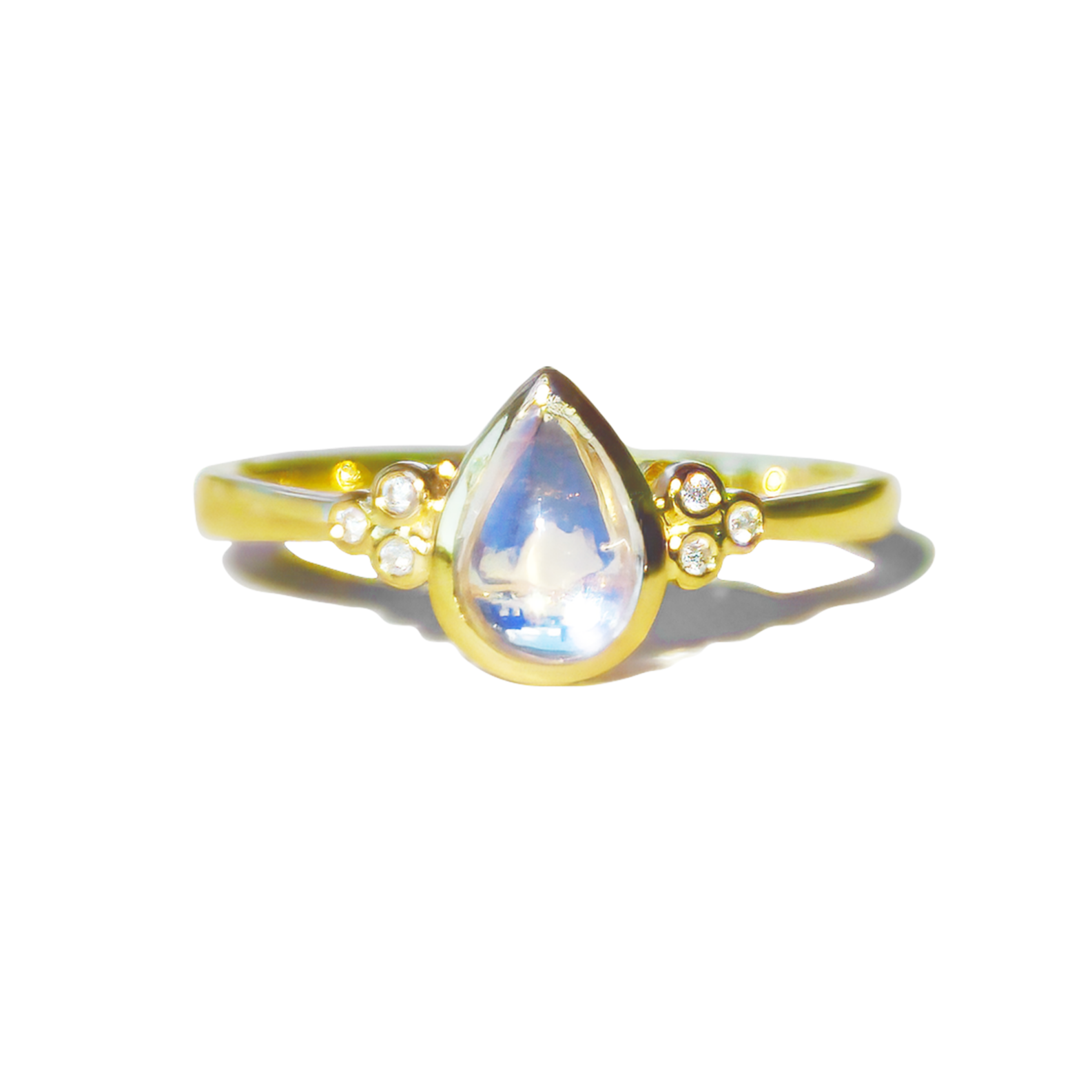 Ayla Pear-Shaped Moonstone Diamond Ring