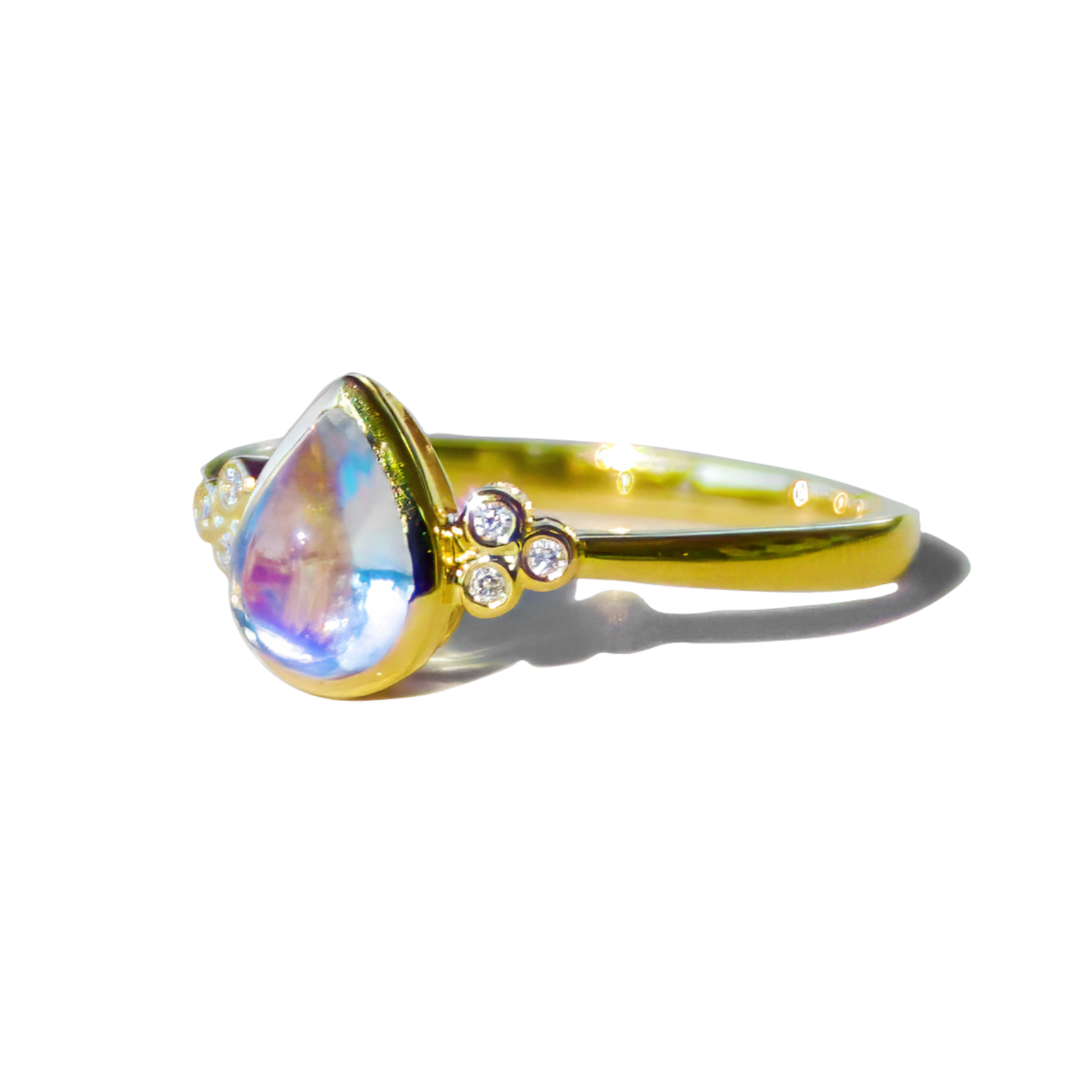 Ayla Pear-Shaped Moonstone Diamond Ring