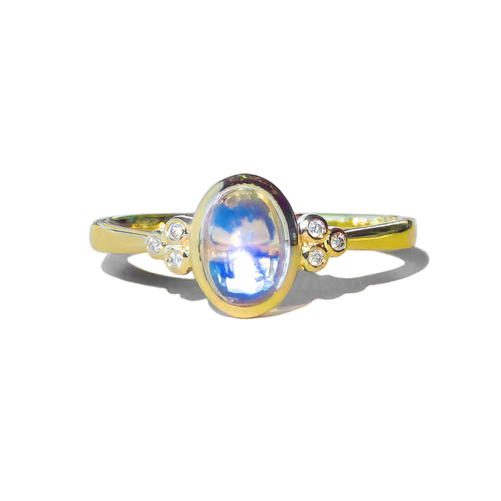Ayla Oval Moonstone Diamond Ring
