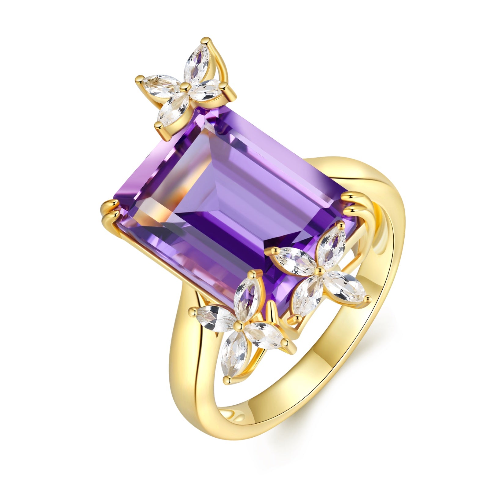 Vanessa Amethyst Diamond Butterfly Cocktail Ring