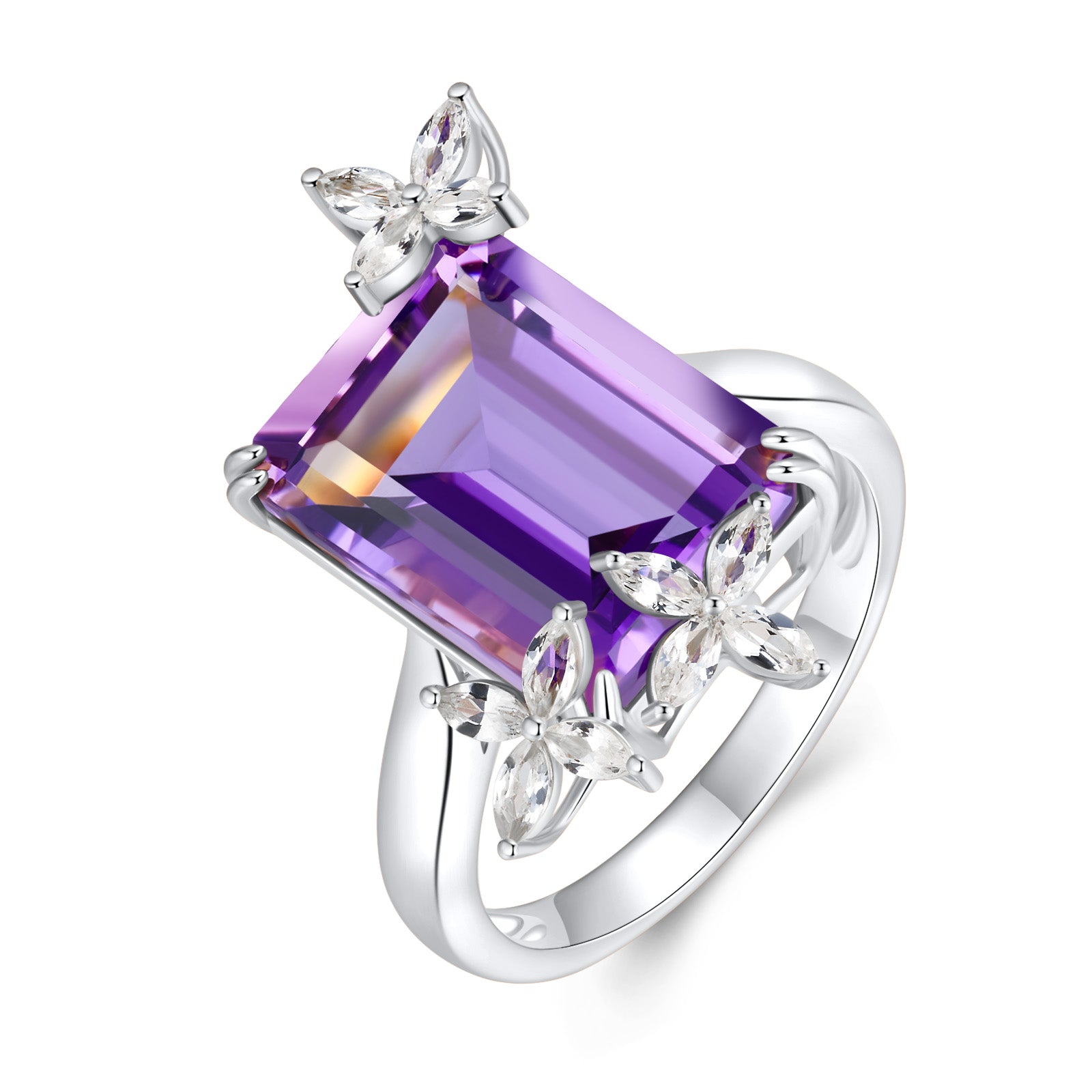 Vanessa Amethyst Diamond Butterfly Cocktail Ring