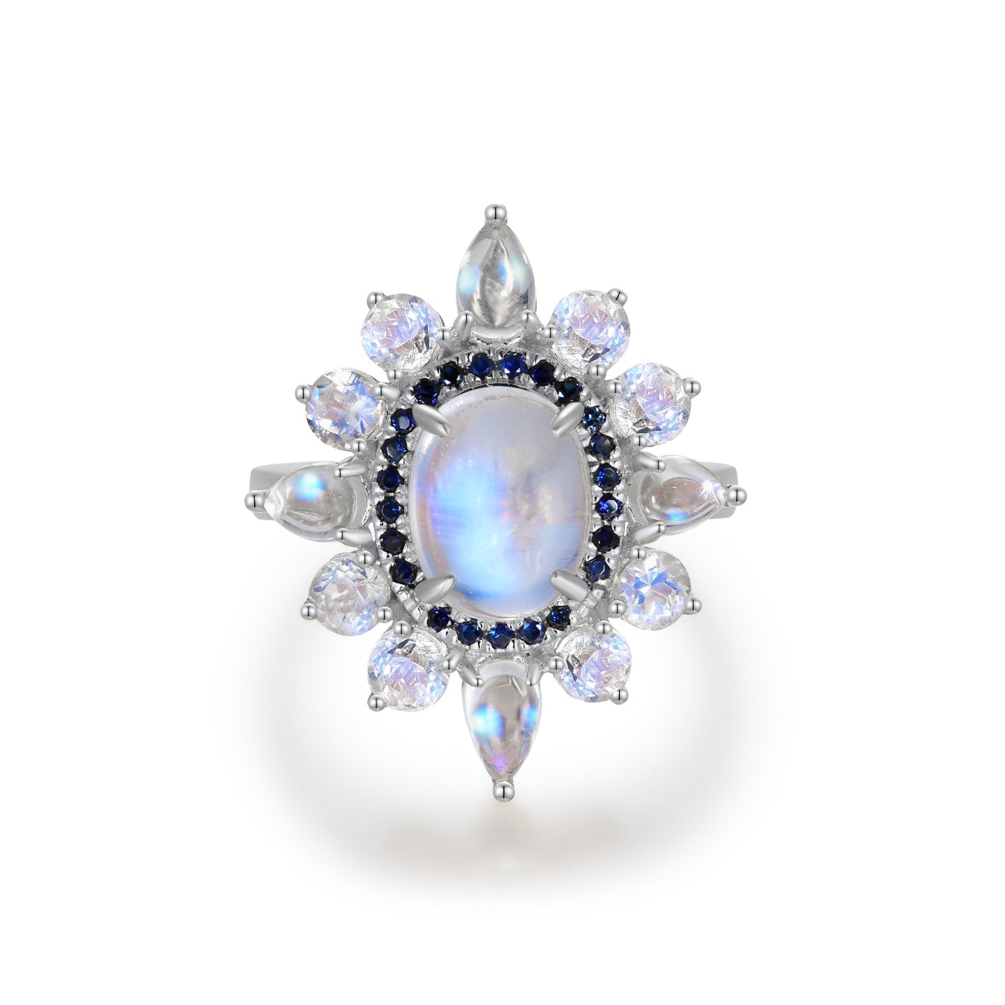 Moonstone Sapphire Cocktail Ring