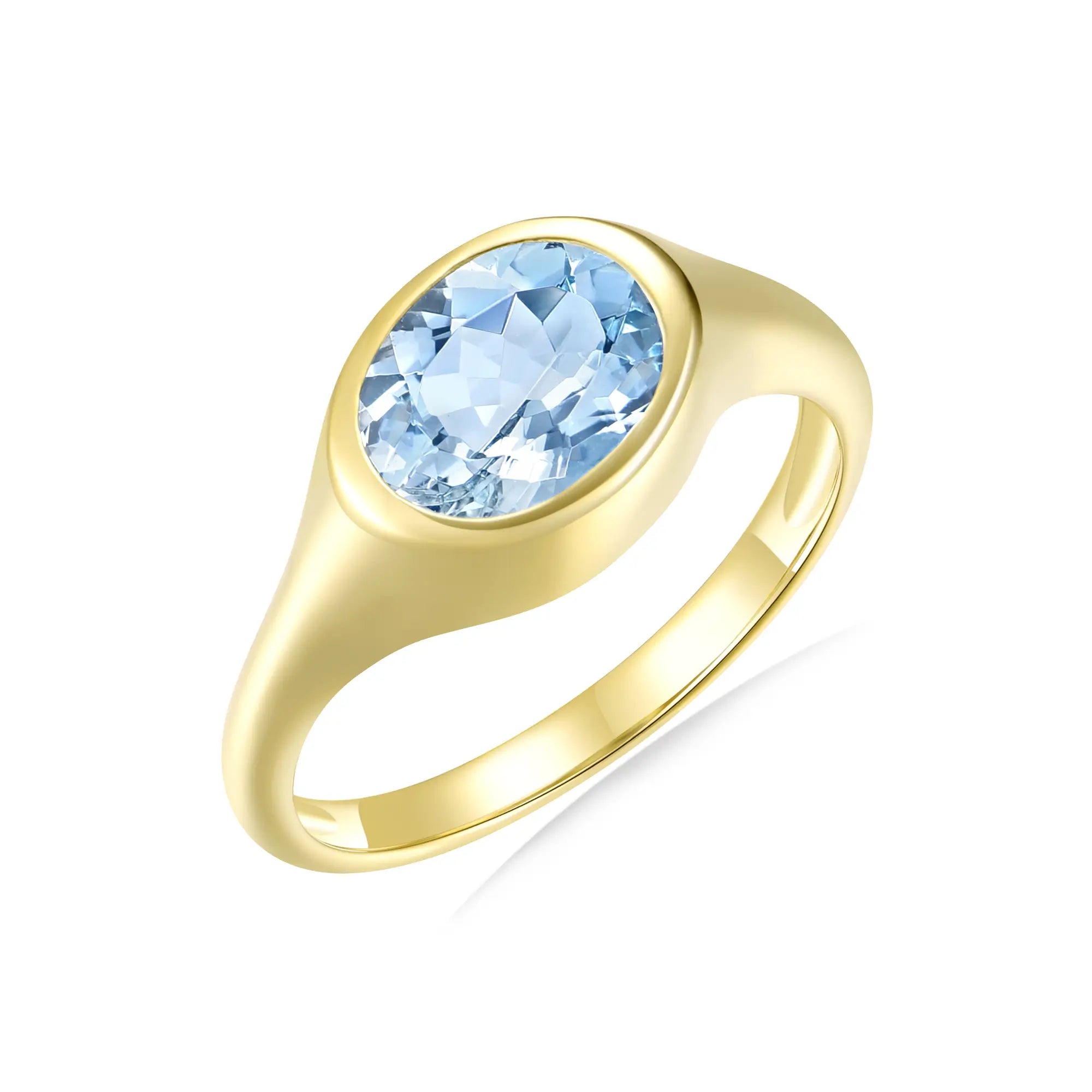 Gloria Oval Aquamarine Ring