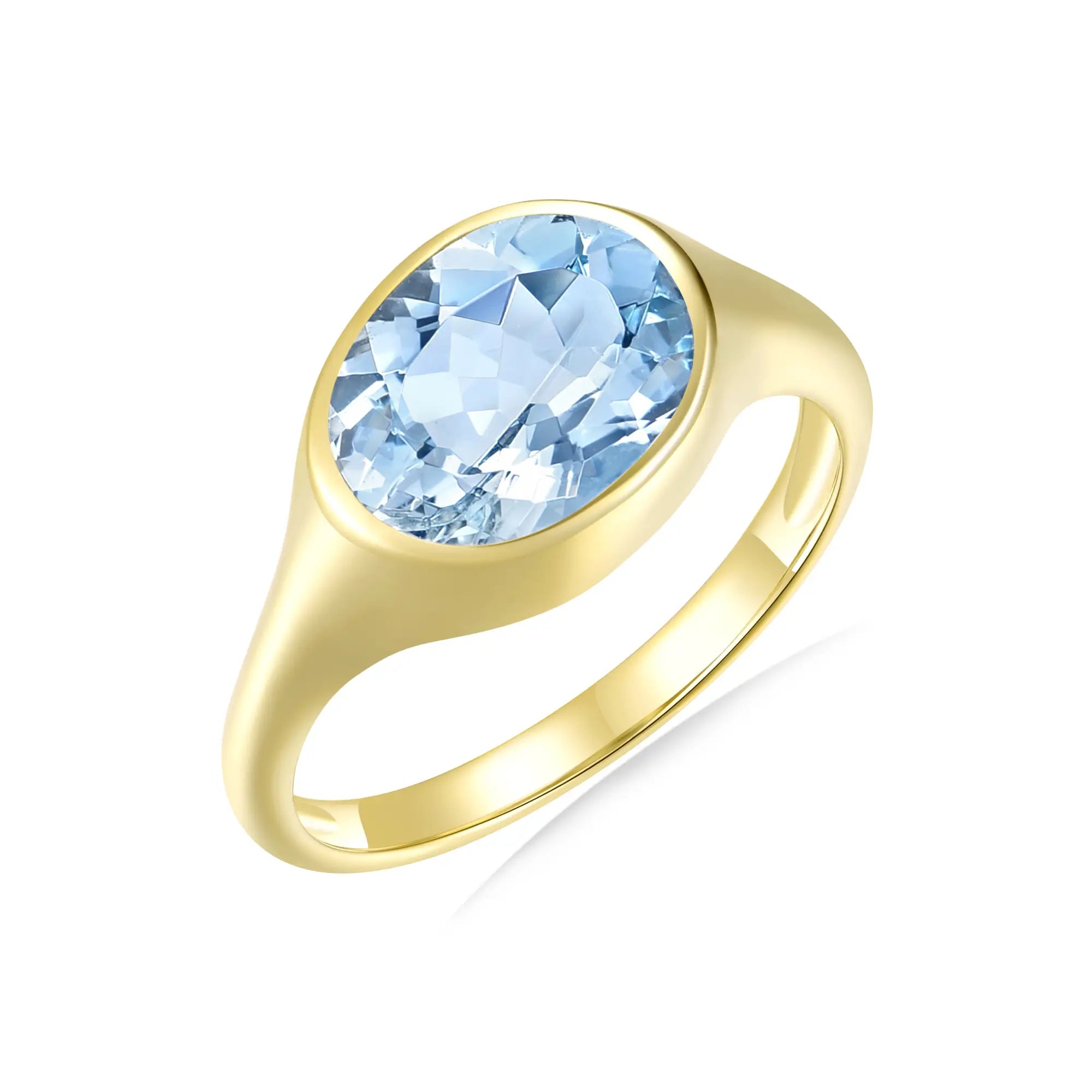Gloria Oval Aquamarine Ring