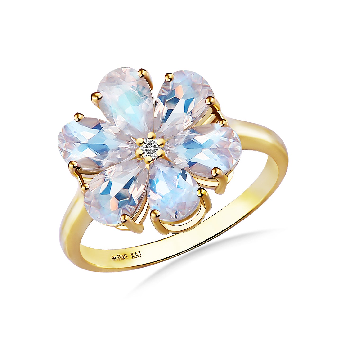 Flora Blossom Moonstone Diamond Ring