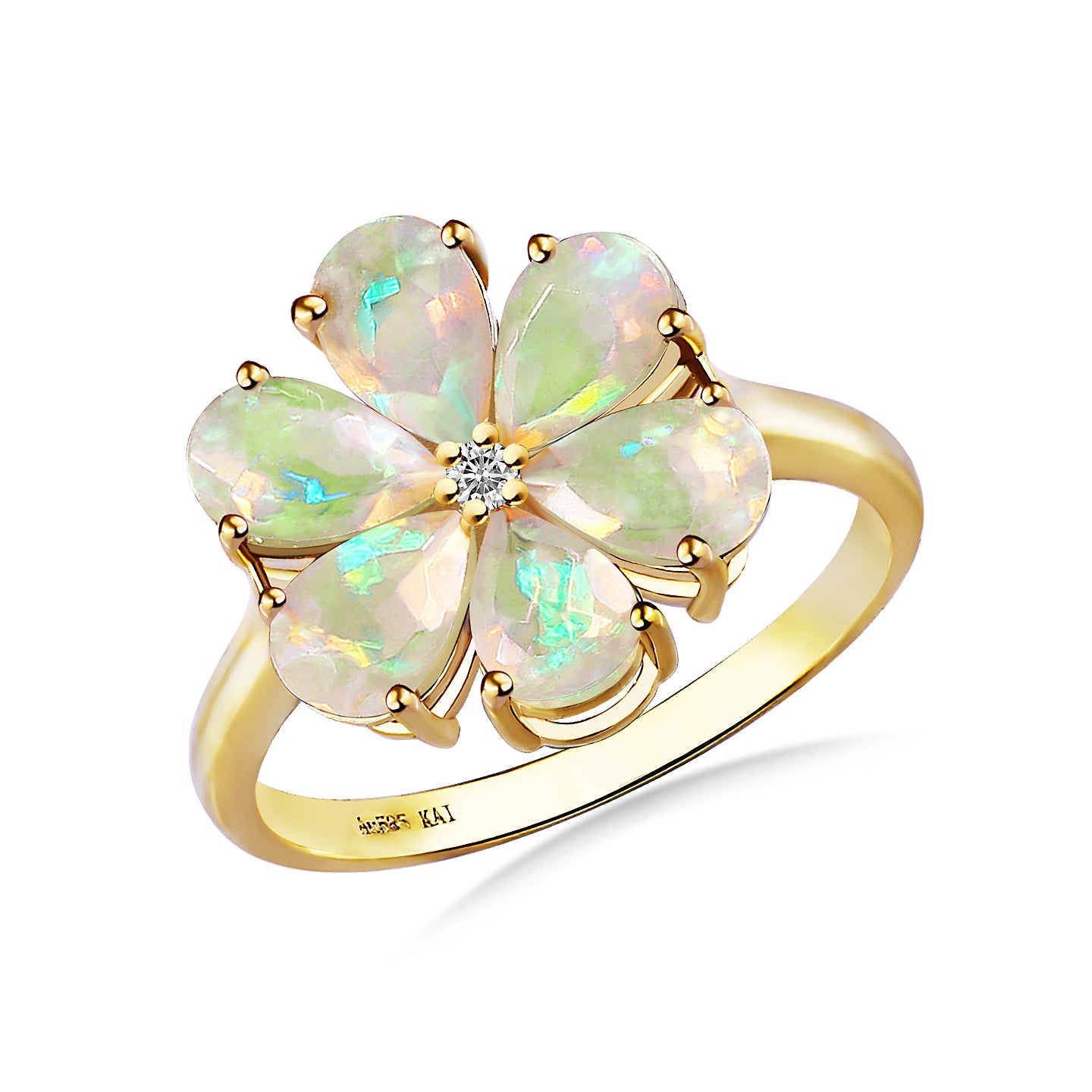 Flora Blossom Opal Diamond Ring