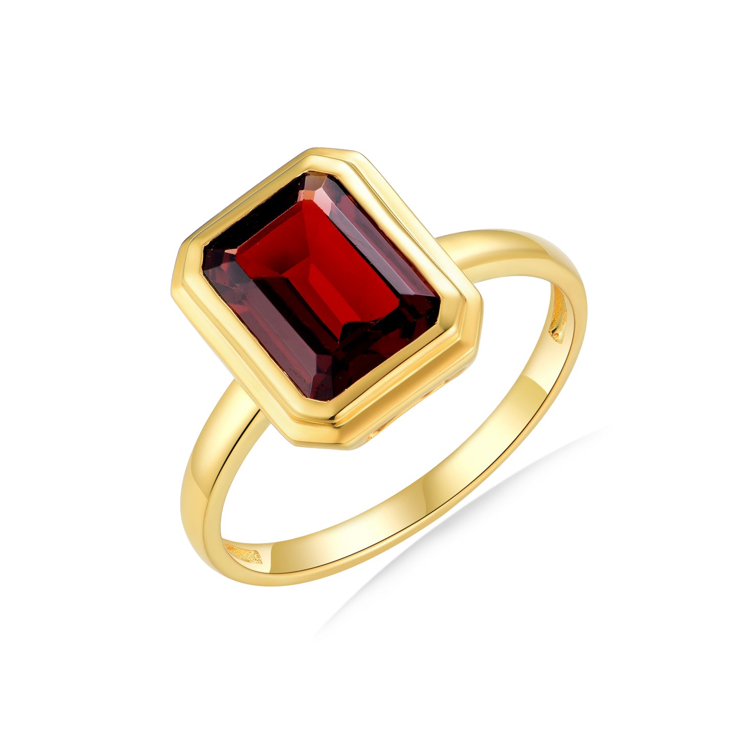 Bella Emerald-Cut Garnet Ring