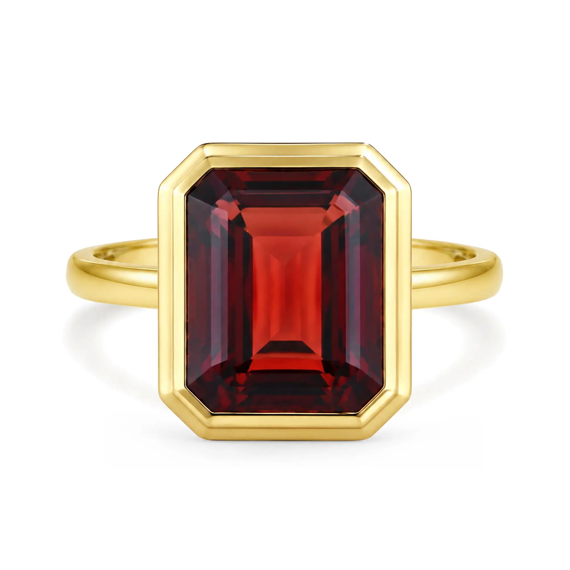 Kai 14k gold Bella North-South Emerald-Cut Natural 3.5ctw Garnet Ring