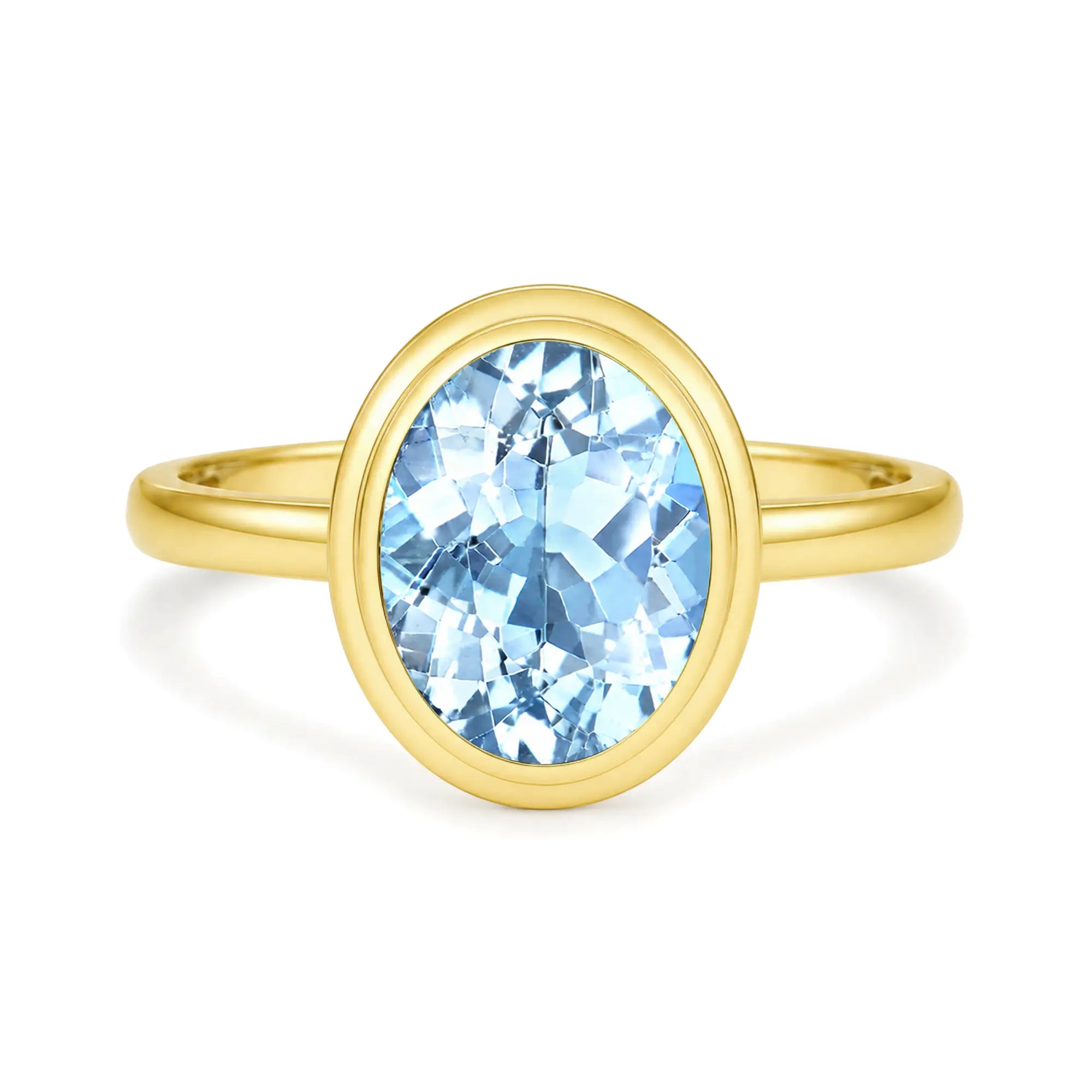Kai 14K Gold Bella North-South Natural 2.0ctw Oval Aquamarine Ring