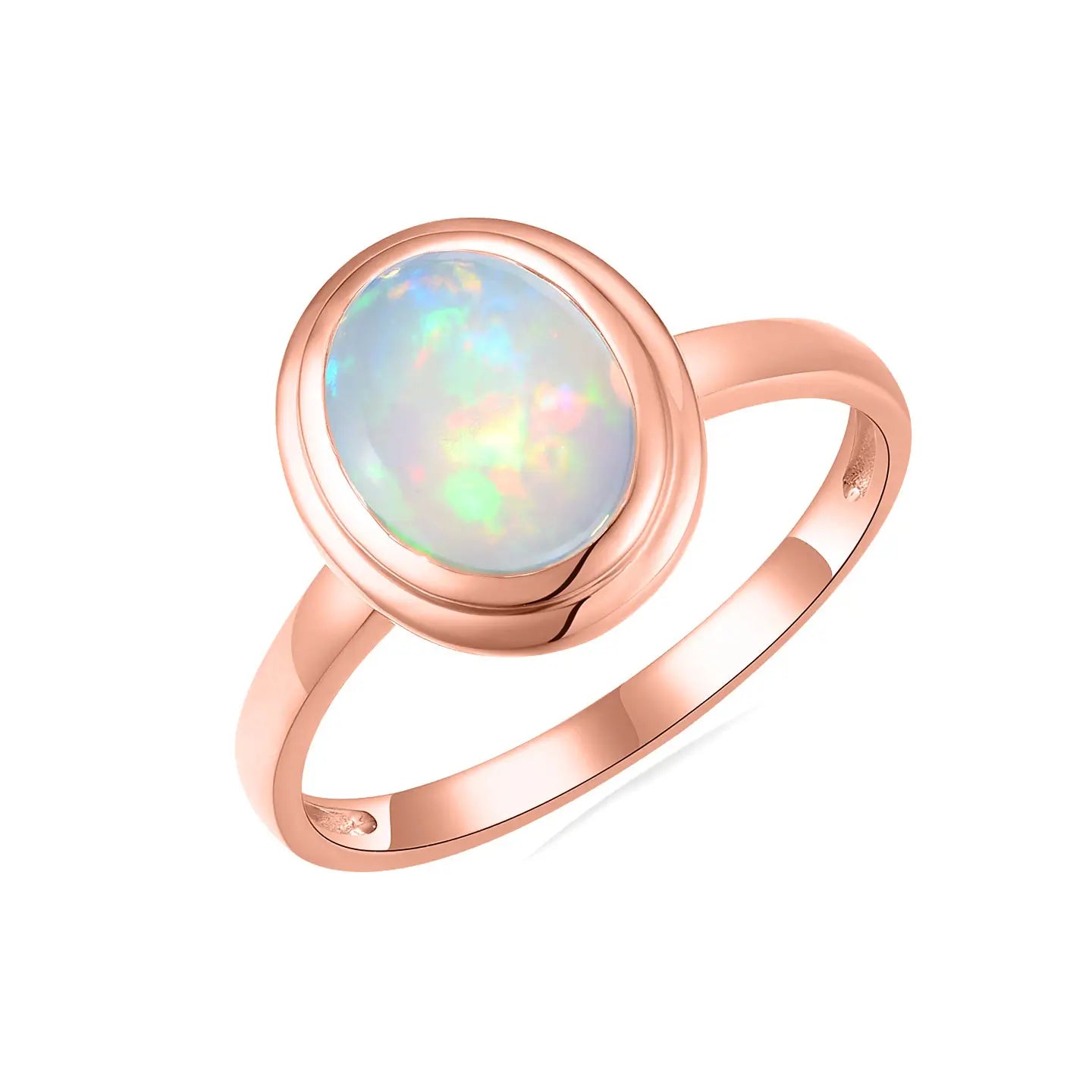 14k rose gold natural opal ring