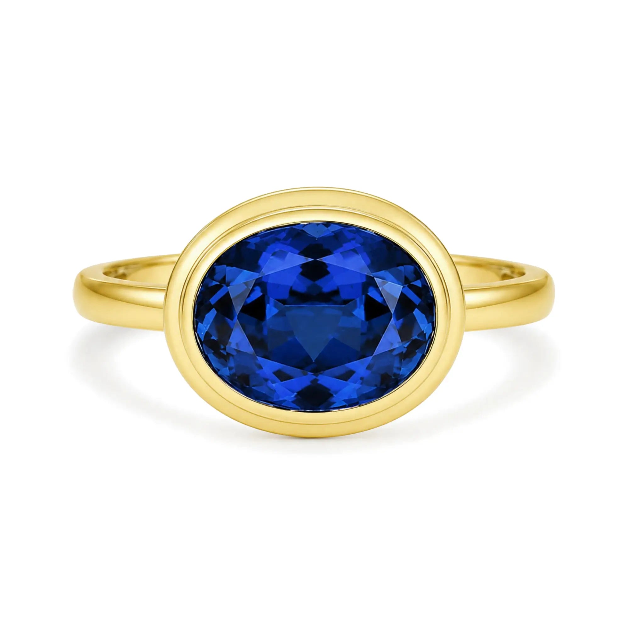 Kai 14k gold Bella East-West 2.5ctw Oval Lab Grown Sapphire Ring