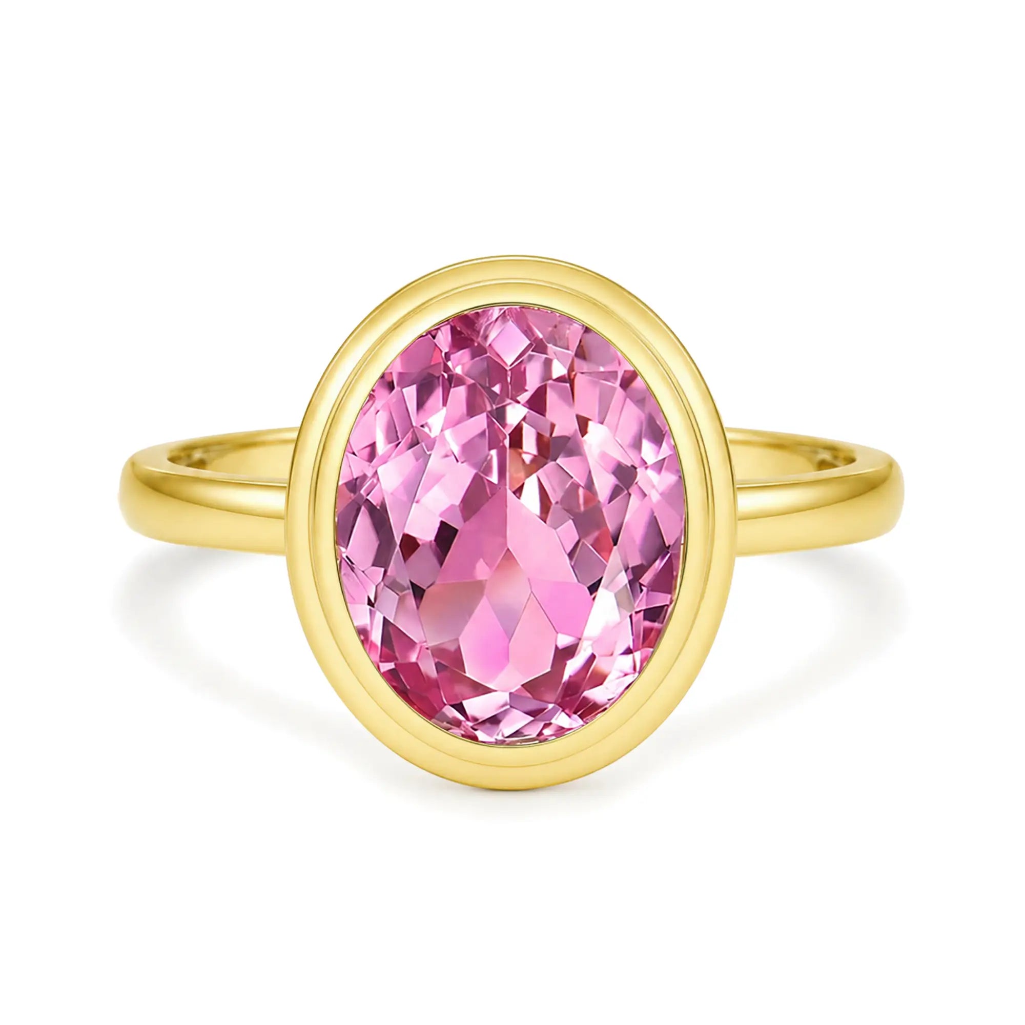 Kai 14k Gold Bella North-South 3.5ctw Lab Grown Pink Sapphire Ring