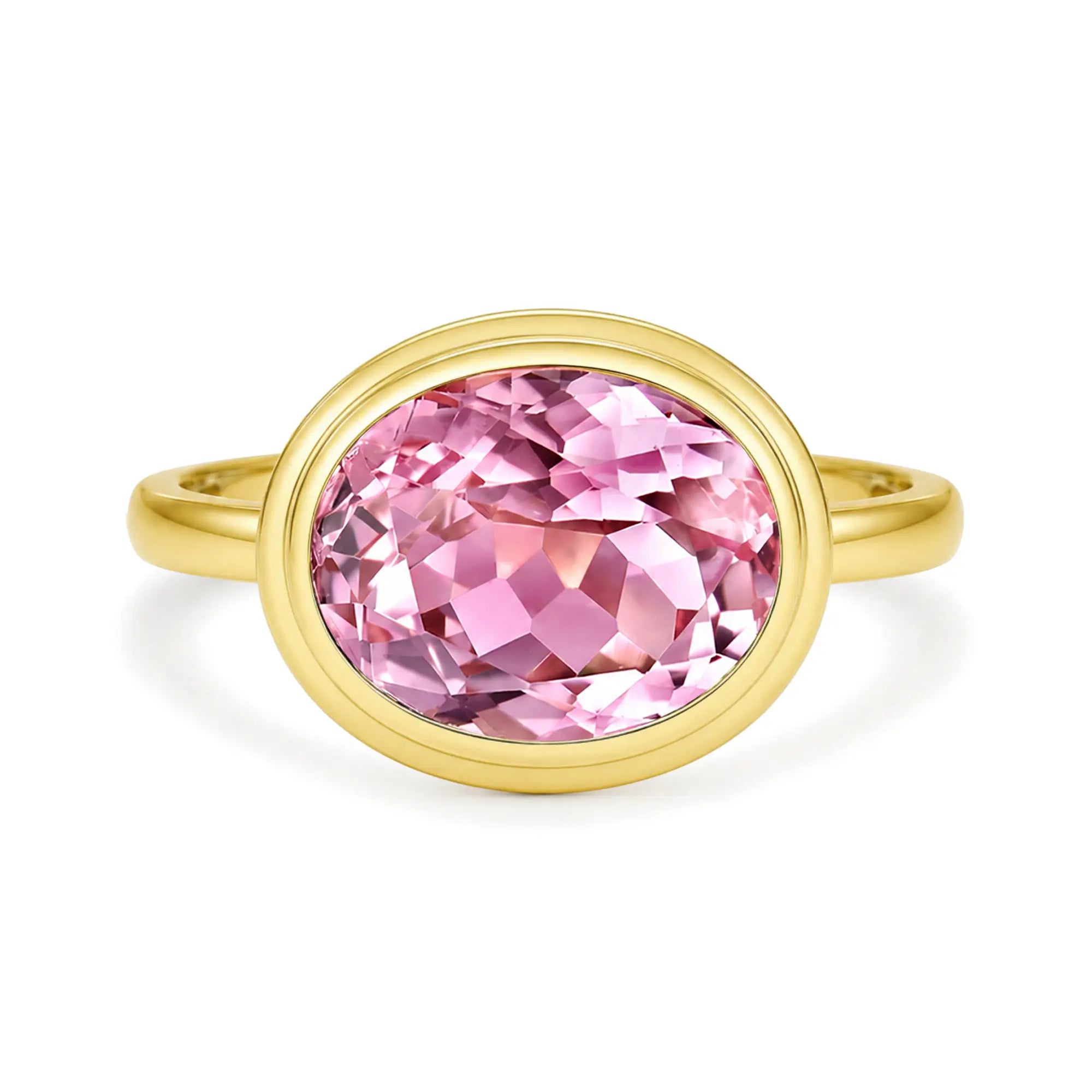 Kai 14k Gold Bella East-West 3.5ctw Lab Grown Pink Sapphire Ring